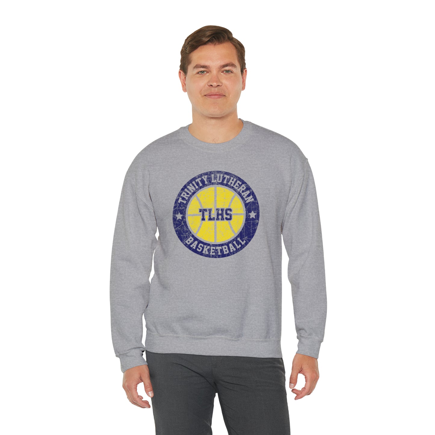 Vintage Trinity Lutheran Basketball Unisex Heavy Blend™ Crewneck Sweatshirt