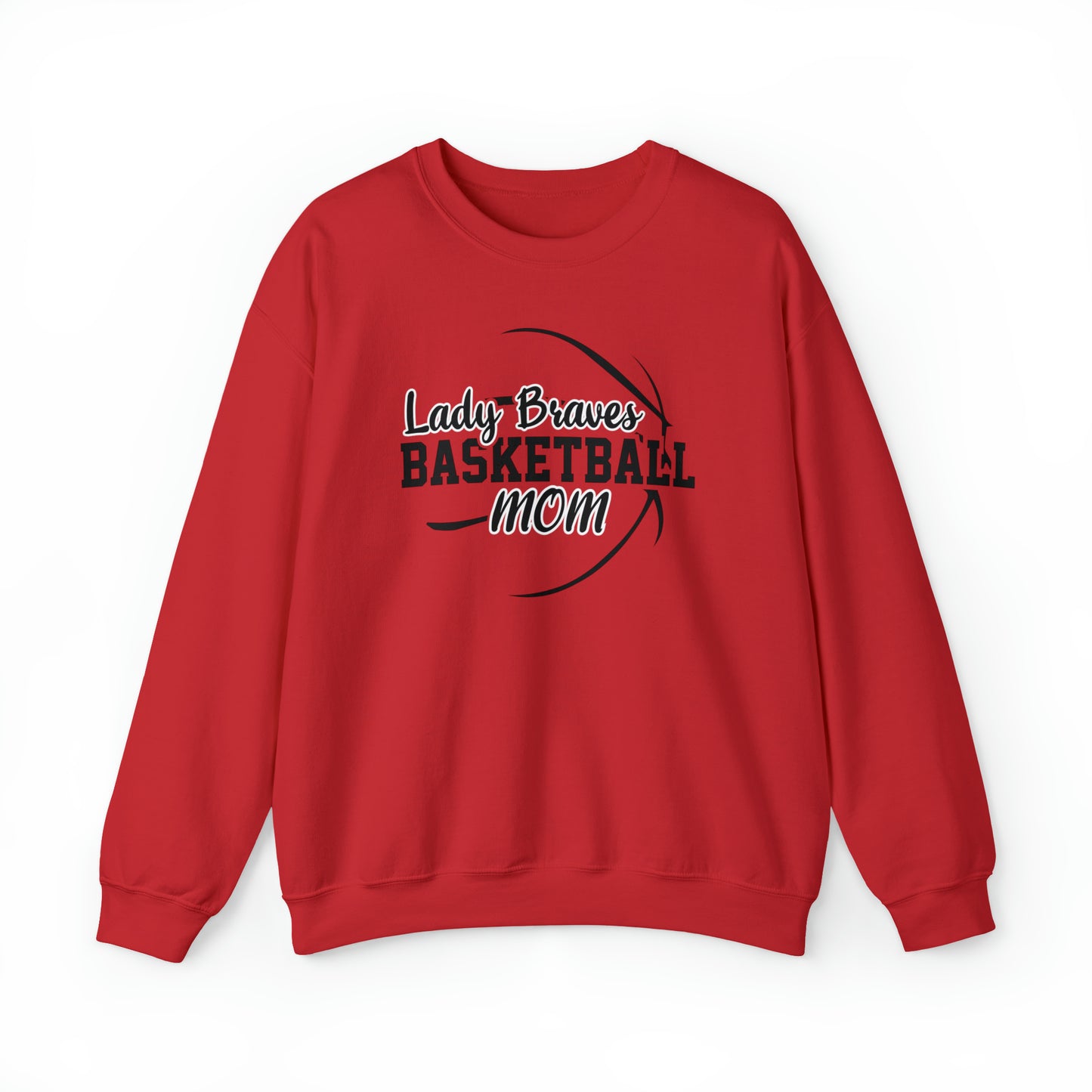 Lady Braves Basketball Mom Unisex Heavy Blend™ Crewneck Sweatshirt
