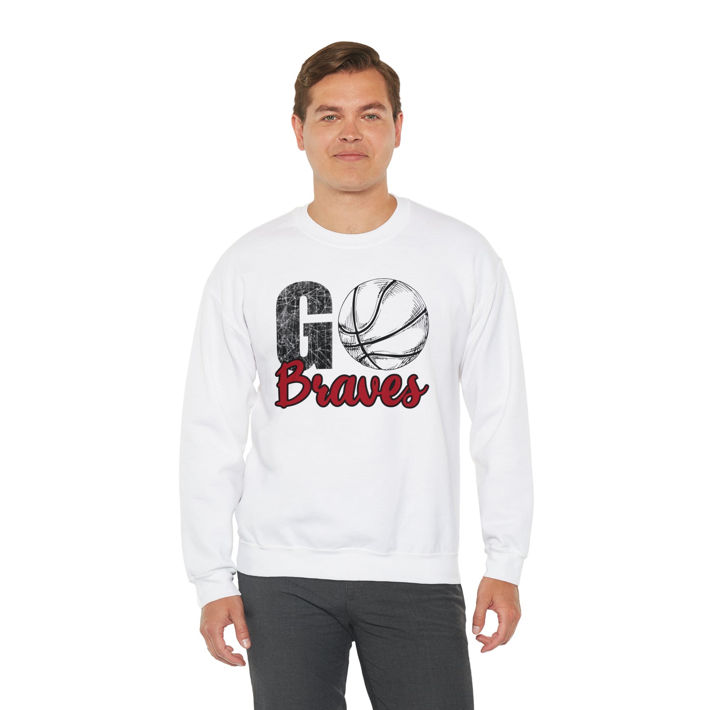 Go Braves Basketball Unisex Heavy Blend™ Crewneck Sweatshirt
