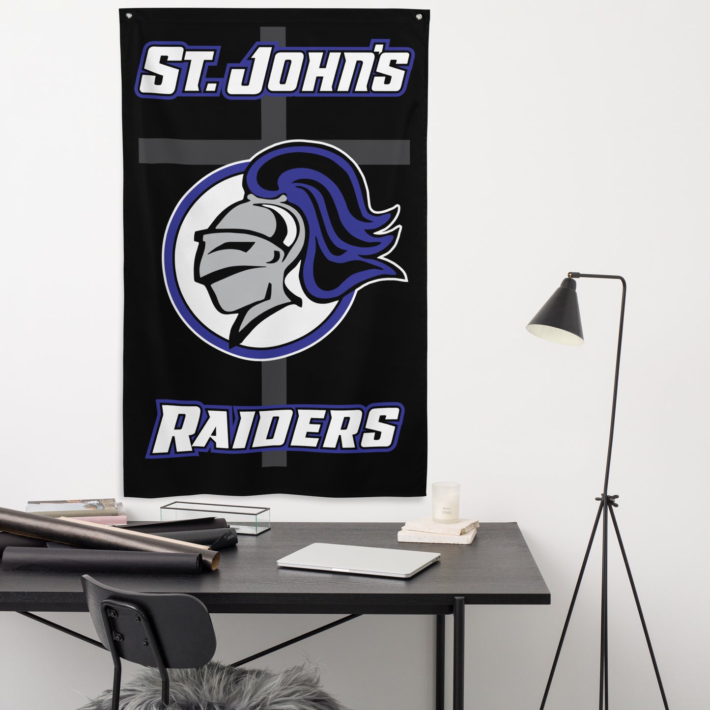 St Johns Raiders 3' x 5' Black Wall Flag