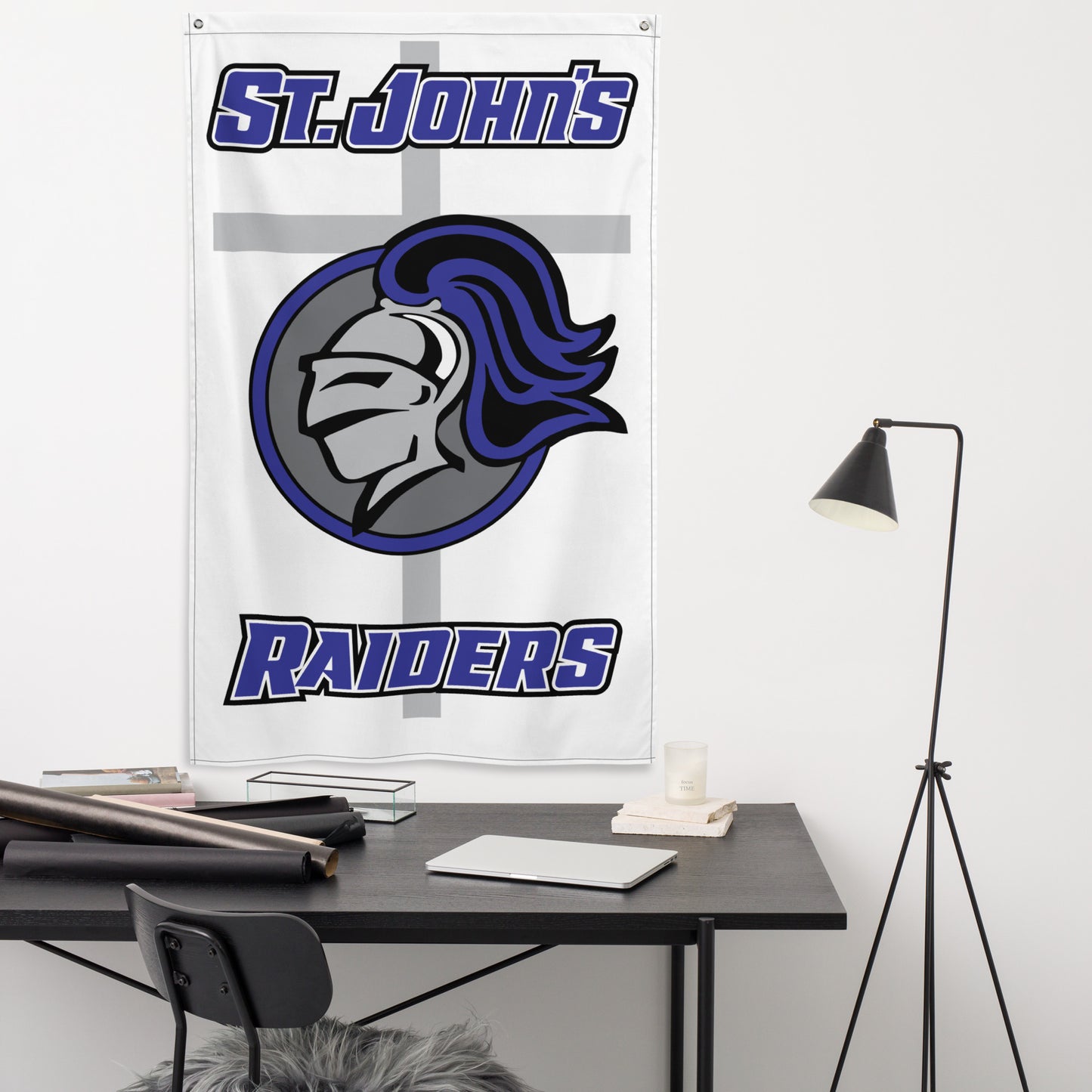 St Johns Raiders 3' x 5' White Wall Flag