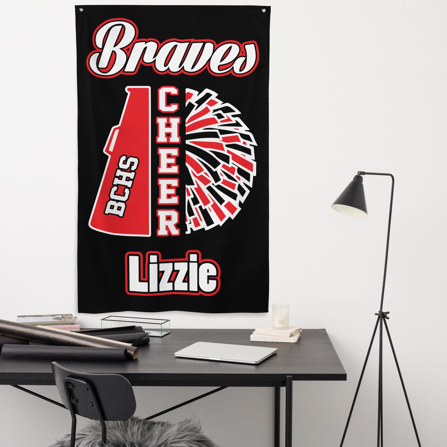 PERSONALIZED - Braves Cheer 3' X 5' Flag