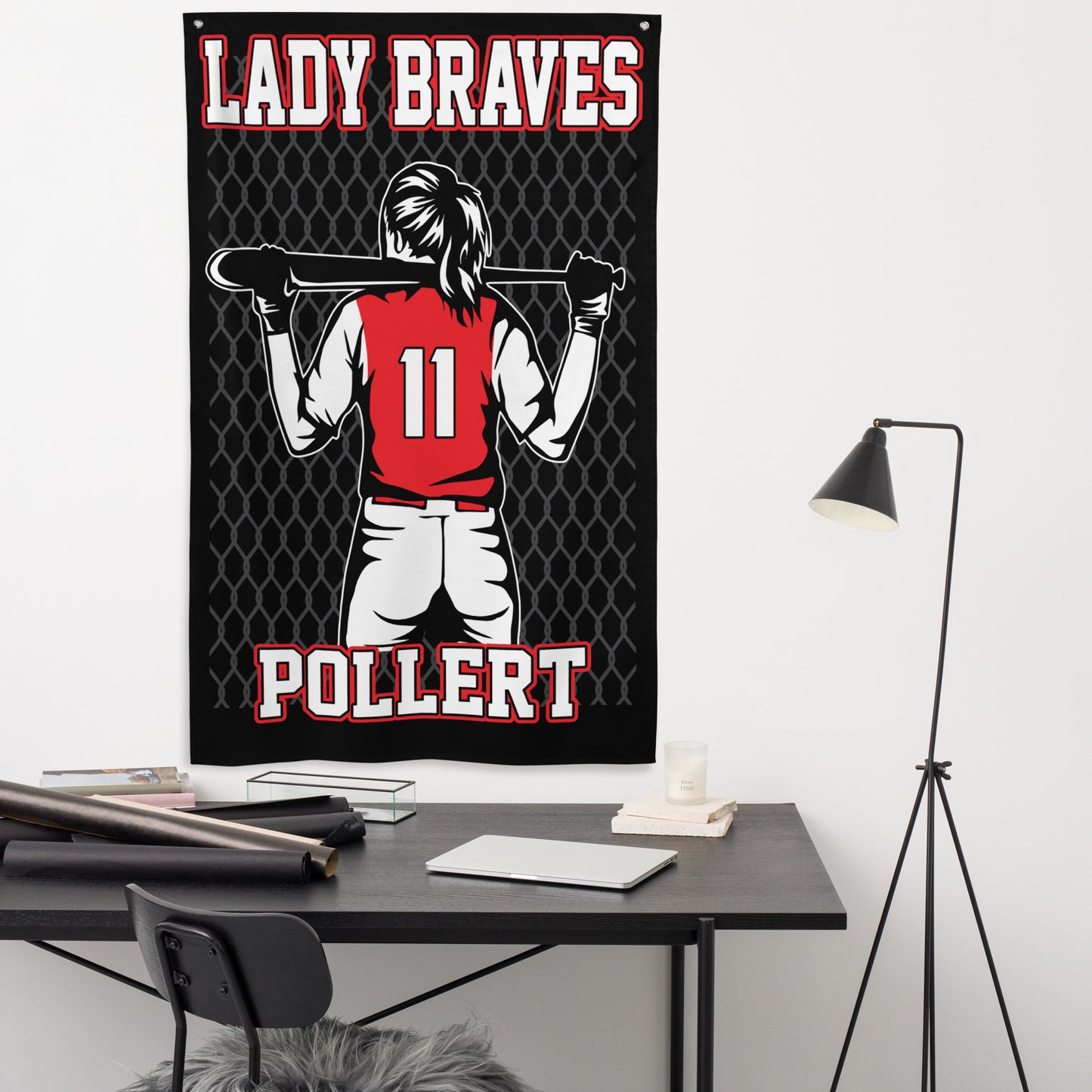 PERSONALIZED - Lady Braves Softball 3' x 5' Flag