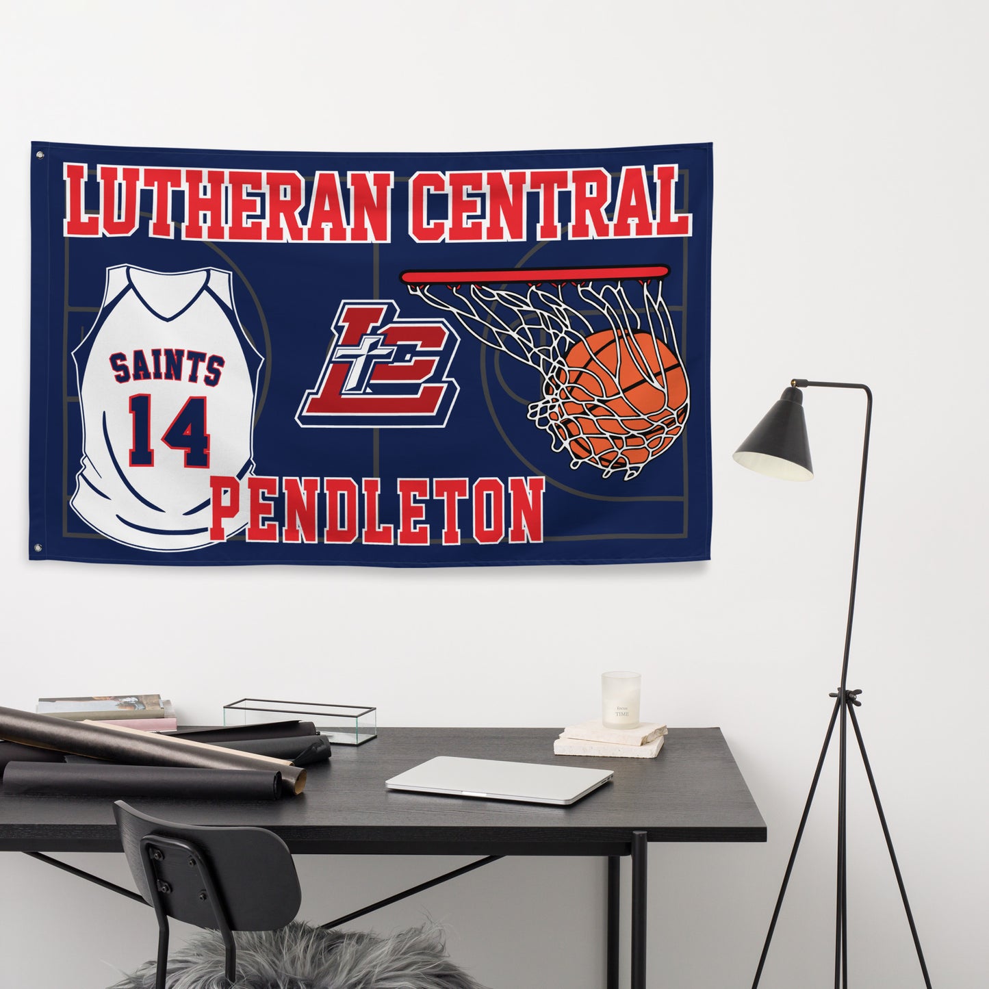 PERSONALIZED - LC Saints Basketball 5' x 3' Wall Flag