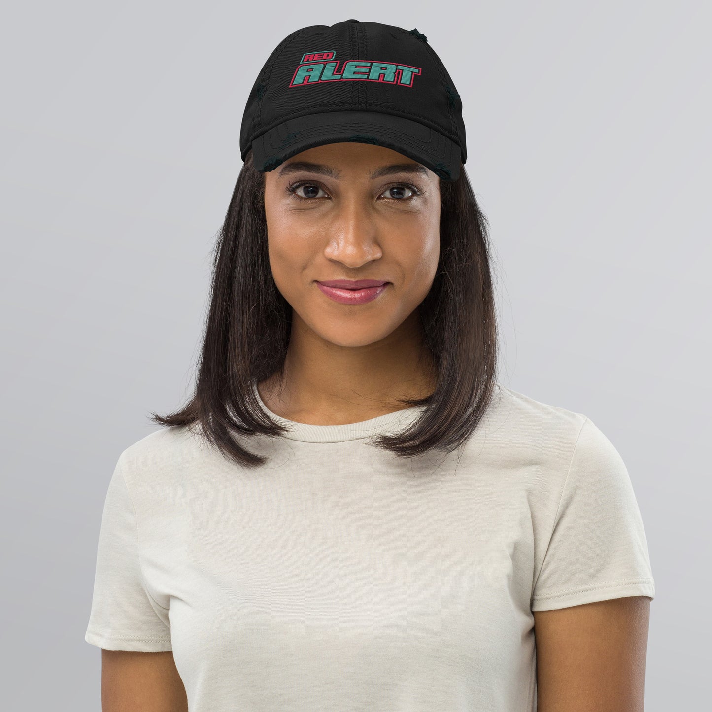 Red Alert Distressed Dad Hat