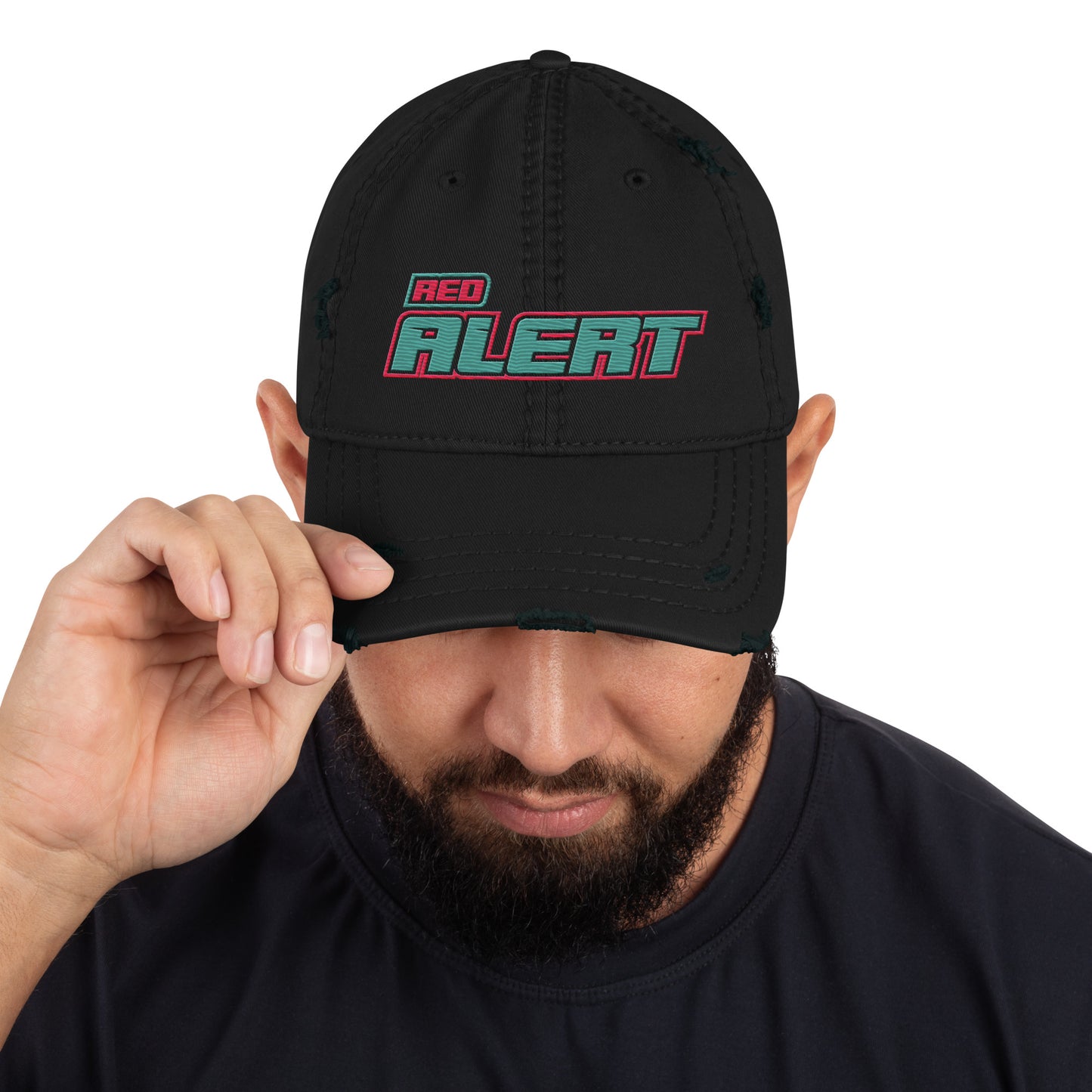 Red Alert Distressed Dad Hat