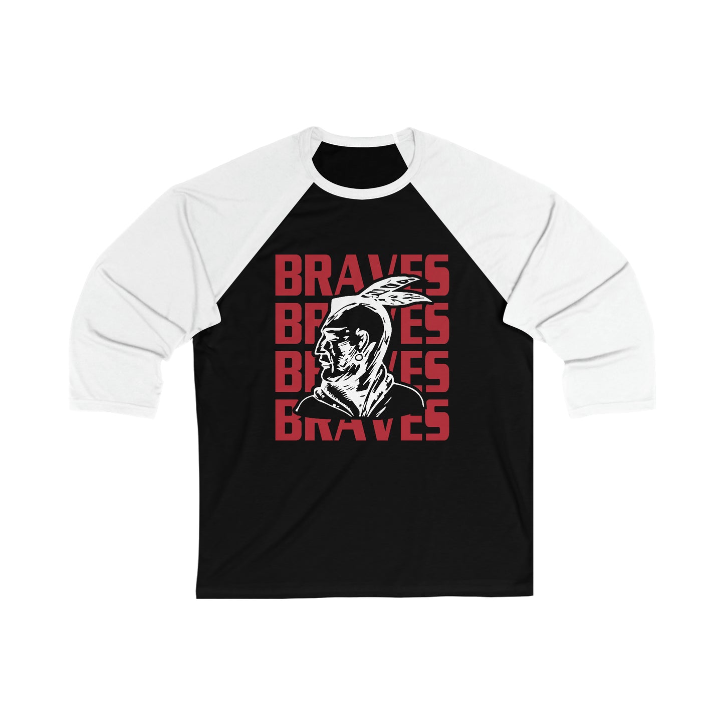 Braves Repeat Unisex 3\4 Sleeve Baseball Tee