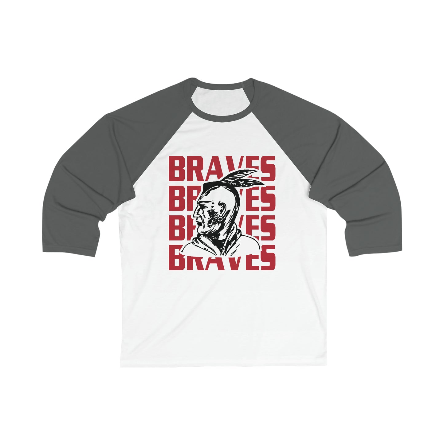 Braves Repeat Unisex 3\4 Sleeve Baseball Tee