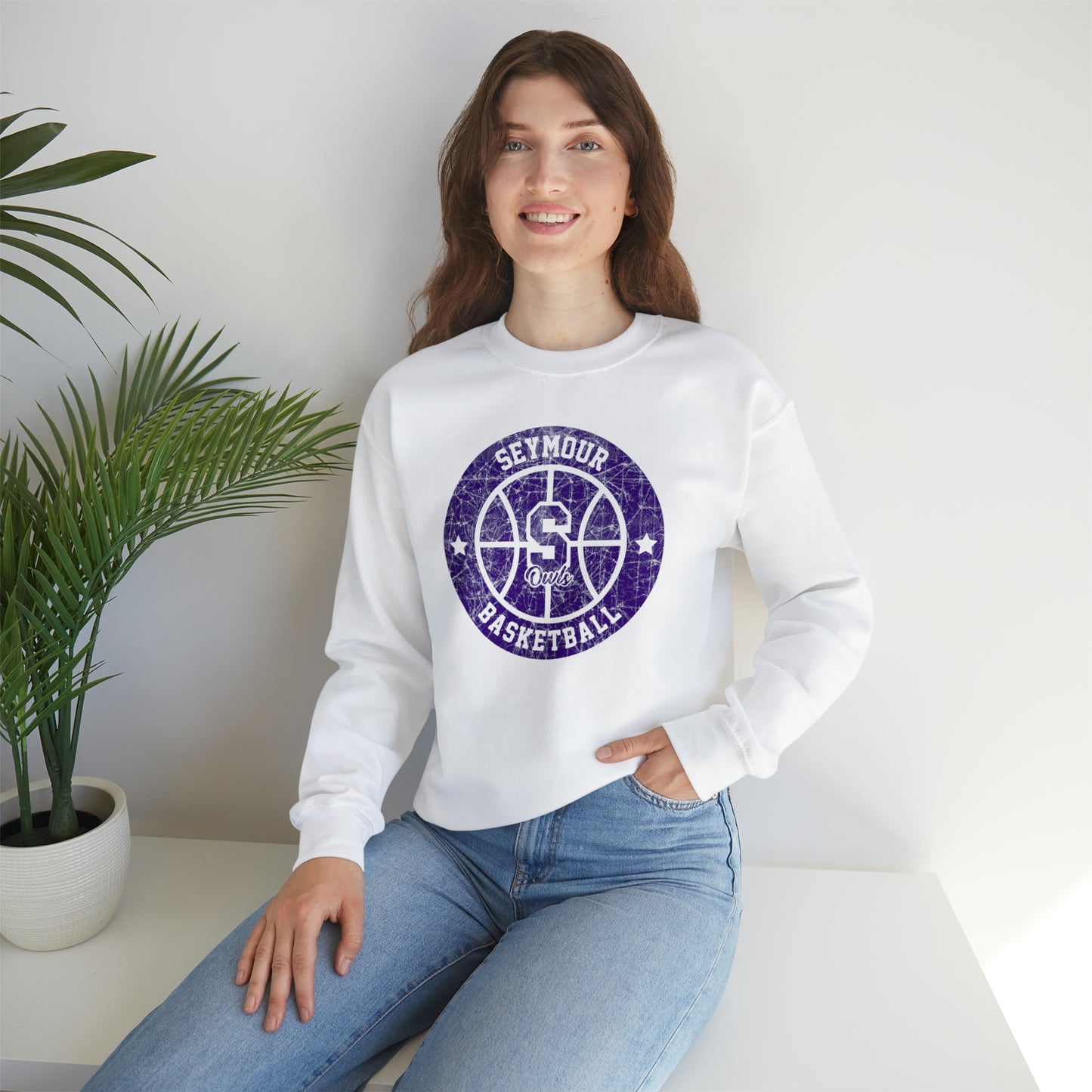 Vintage Seymour Basketball Unisex Heavy Blend™ Crewneck Sweatshirt