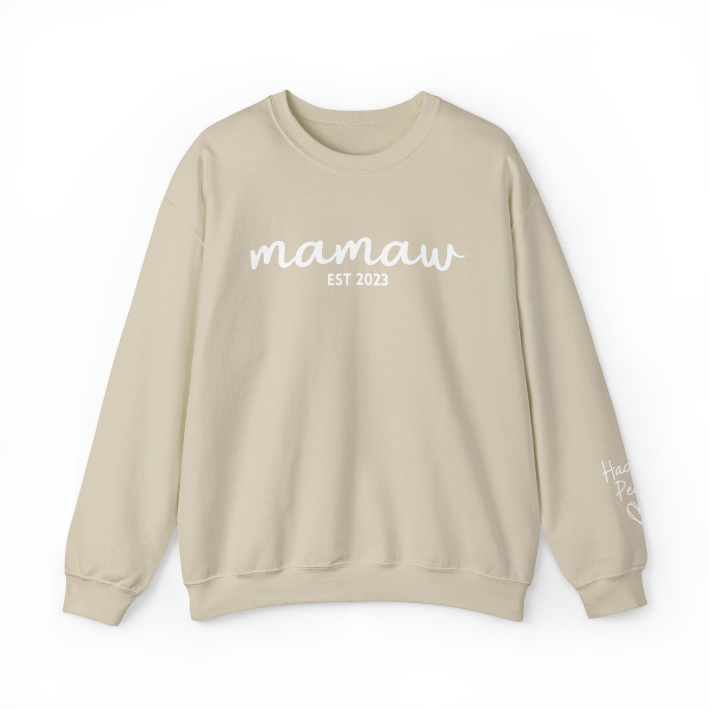 PERSONALIZED - Front and Sleeve Mamaw/Mimi/Mama Crewneck Sweatshirt