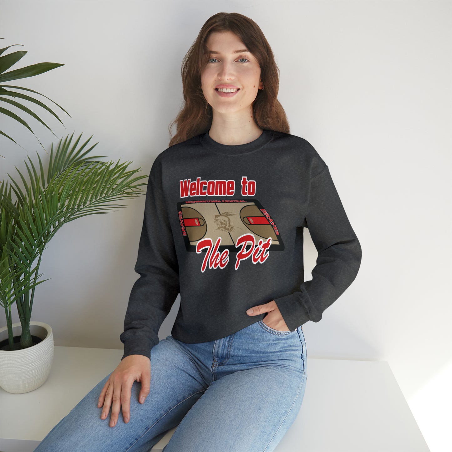 Welcome to The Pit Basketball Unisex Heavy Blend™ Crewneck Sweatshirt