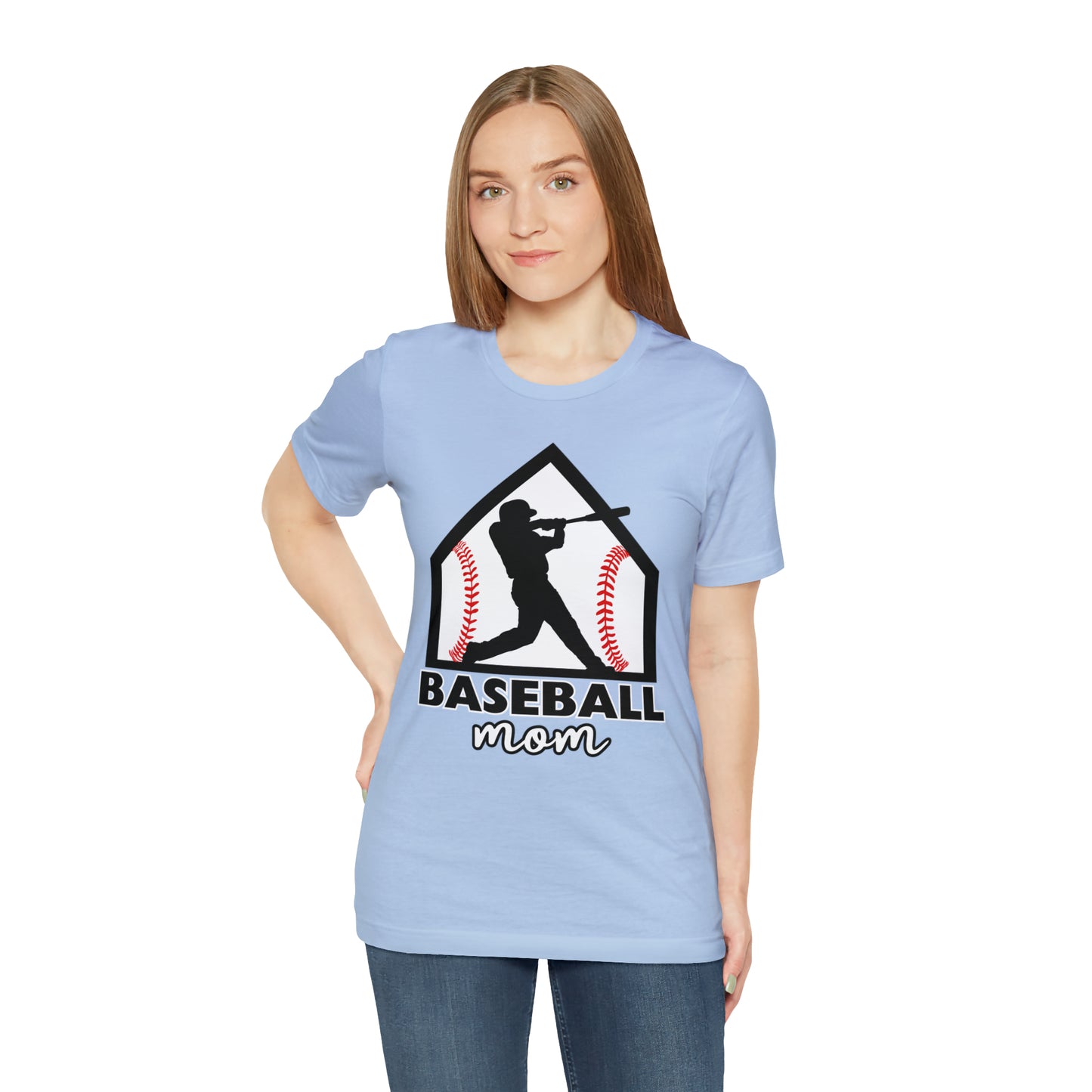 Baseball Mom with base Short Sleeve Tee