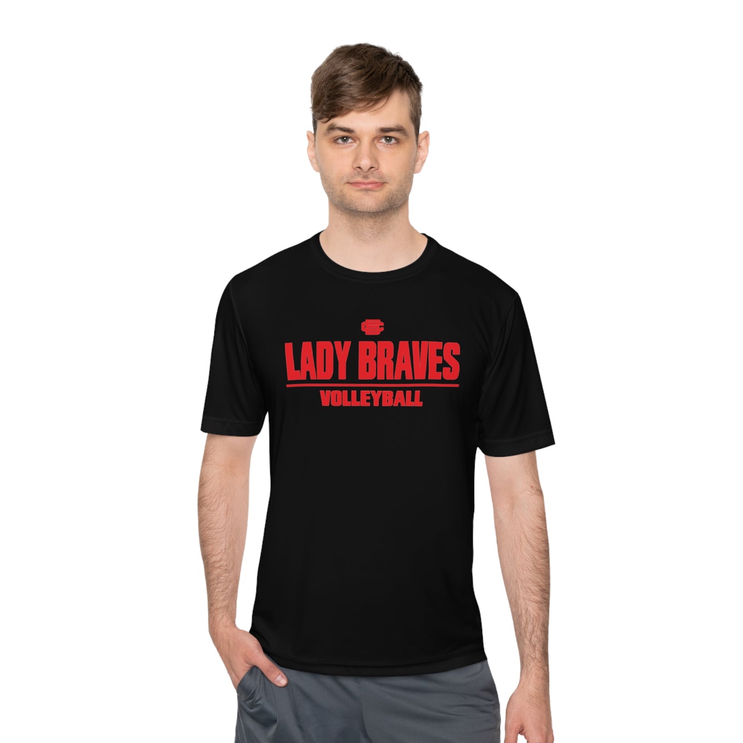 Lady Braves Volleyball Moisture Wicking Tee