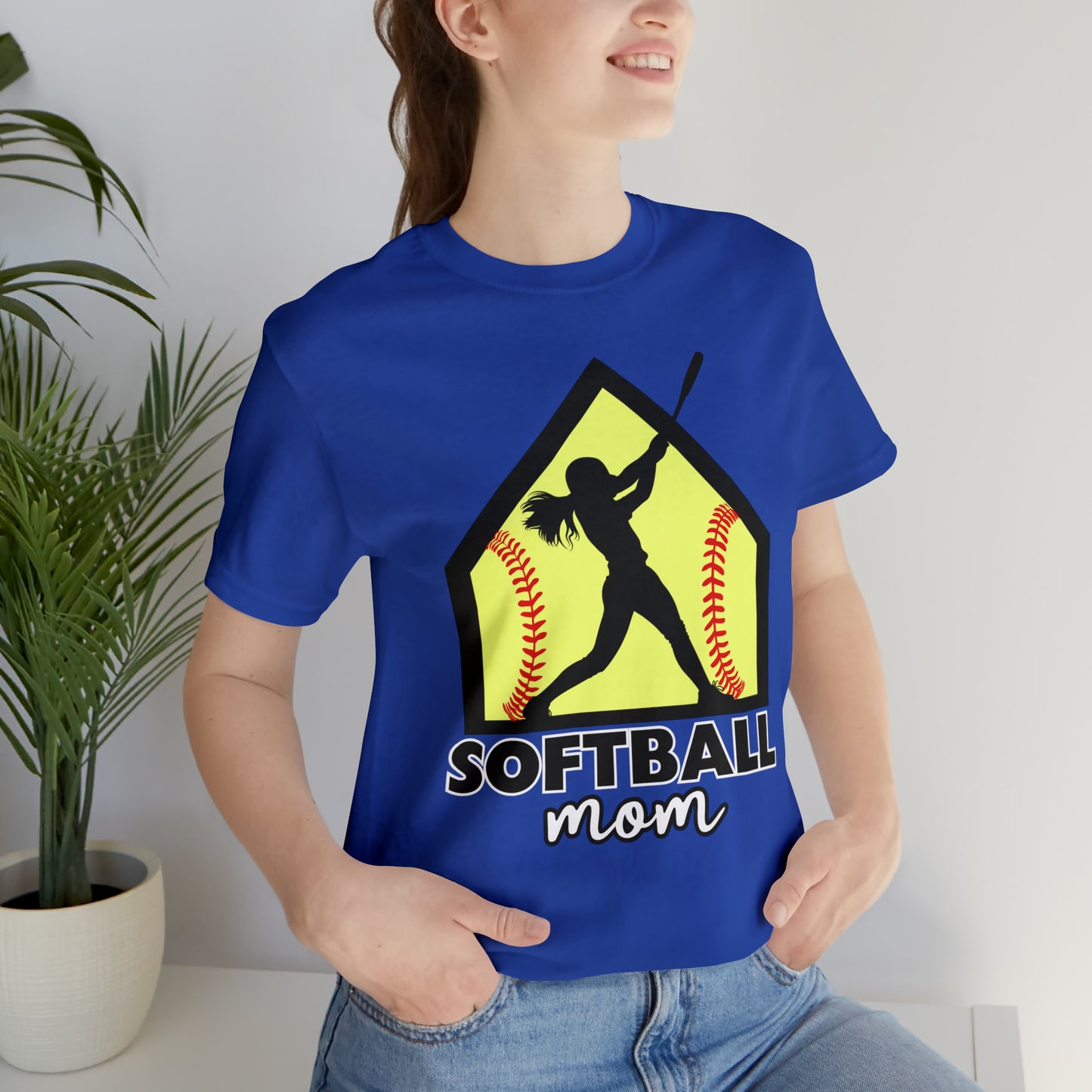 Softball Mom with base Short Sleeve Tee