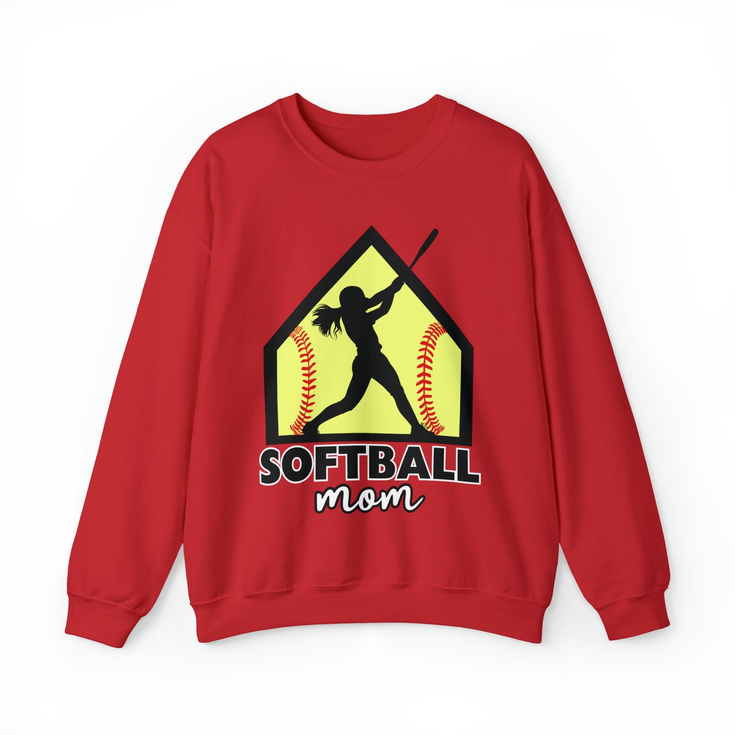 Softball Mom with base Crewneck Sweatshirt