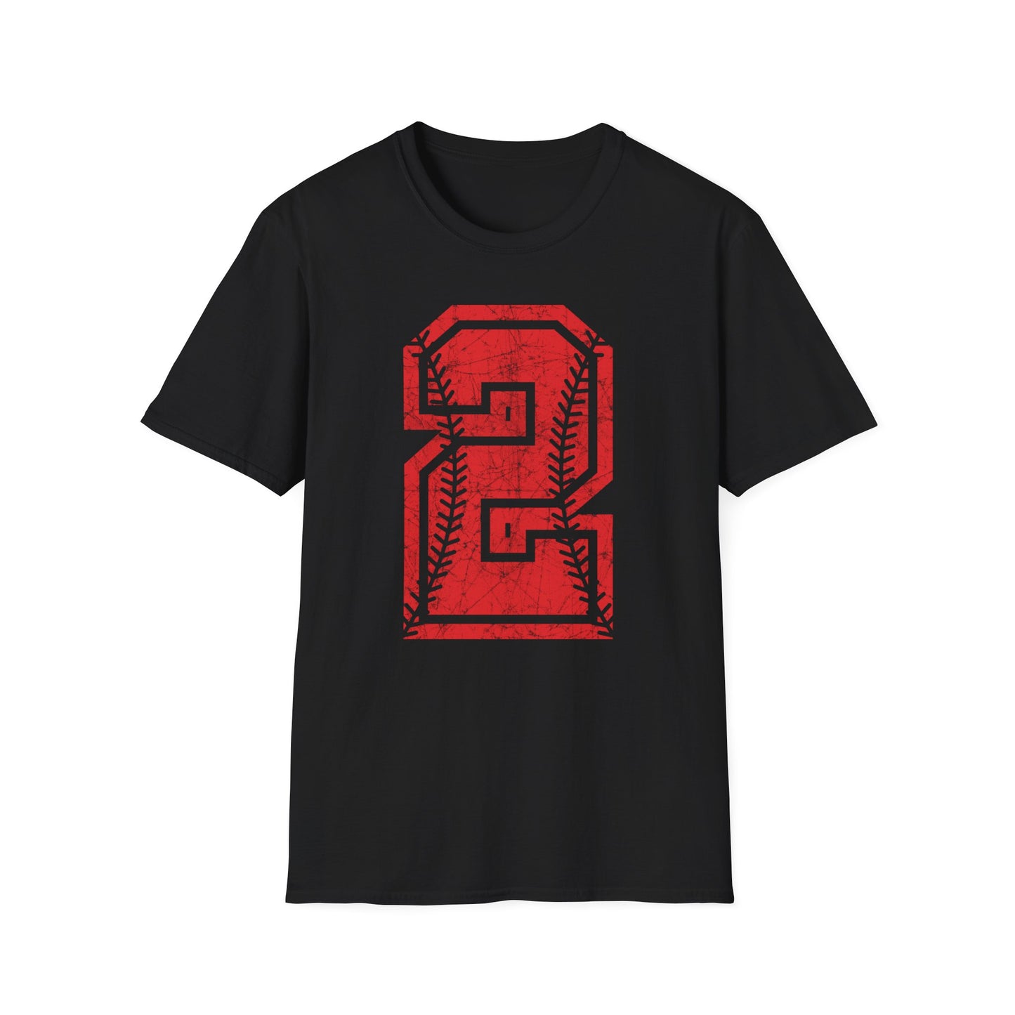 PERSONALIZED - Braves Baseball Distressed Number Unisex Softstyle T-Shirt