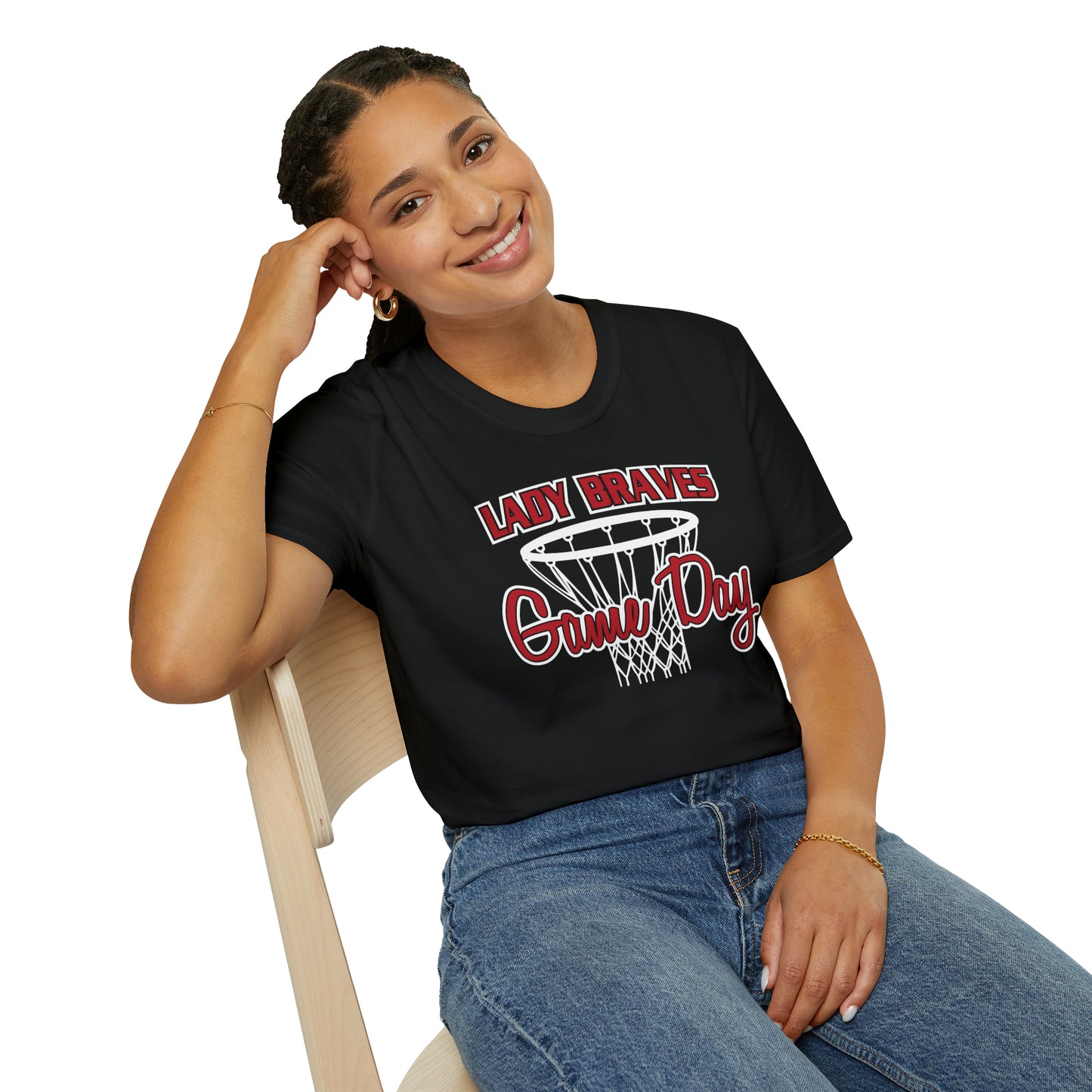 Lady Braves Basketball Game Day Unisex Softstyle T-Shirt