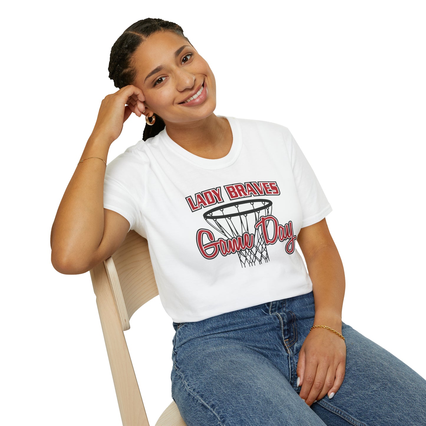 Lady Braves Basketball Game Day Unisex Softstyle T-Shirt