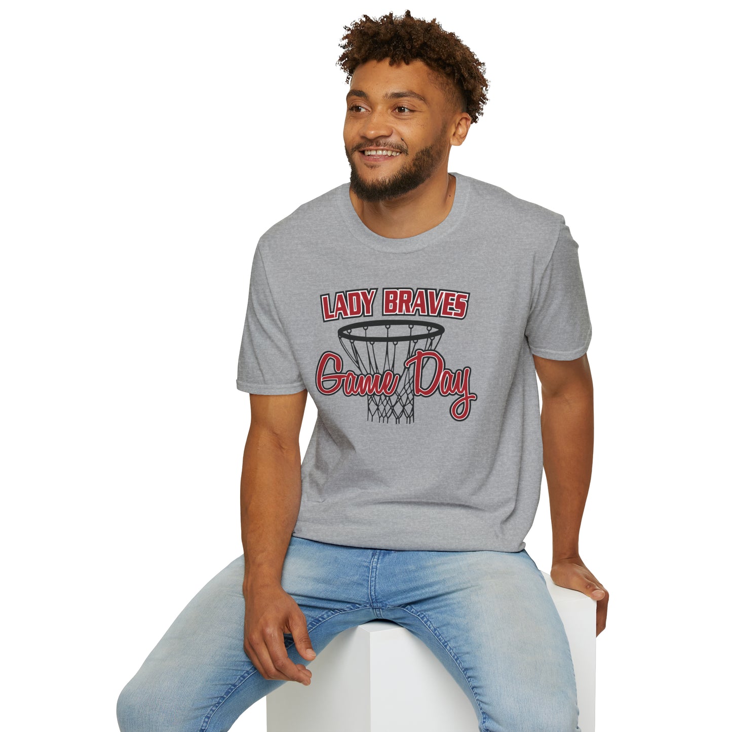 Lady Braves Basketball Game Day Unisex Softstyle T-Shirt