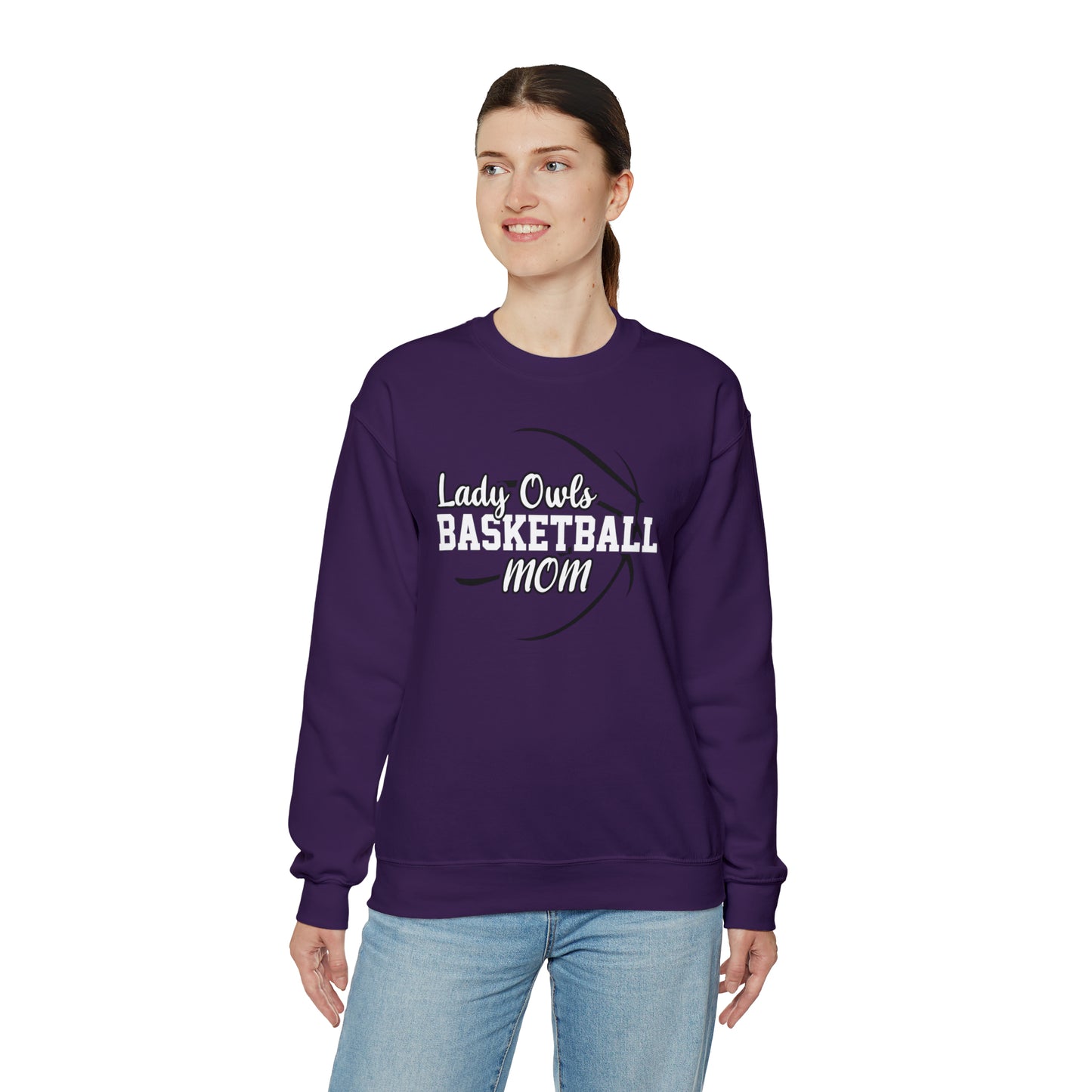 Lady Owls Basketball Mom Unisex Heavy Blend™ Crewneck Sweatshirt
