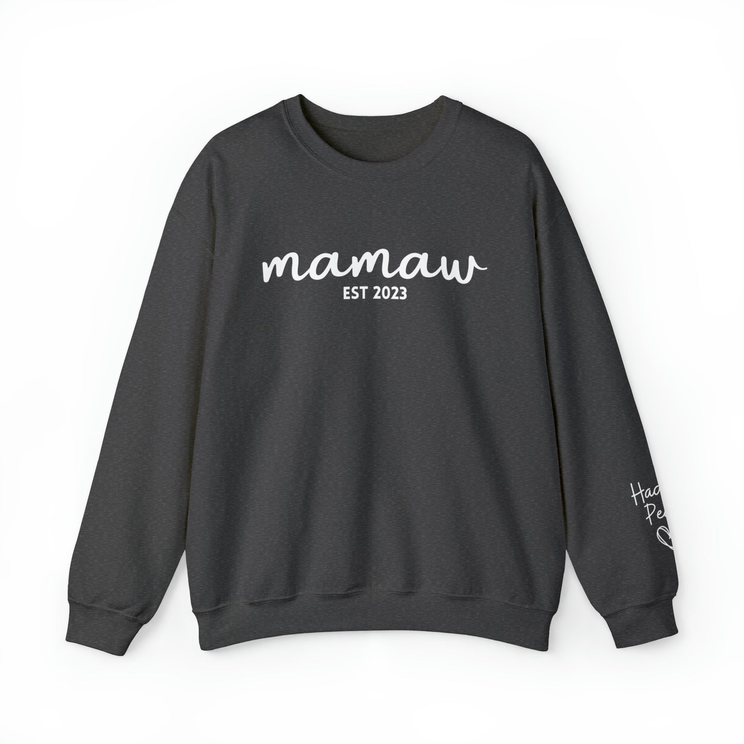 PERSONALIZED - Front and Sleeve Mamaw/Mimi/Mama Crewneck Sweatshirt