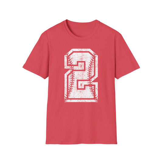 PERSONALIZED - Braves Baseball Distressed Number Unisex Softstyle T-Shirt