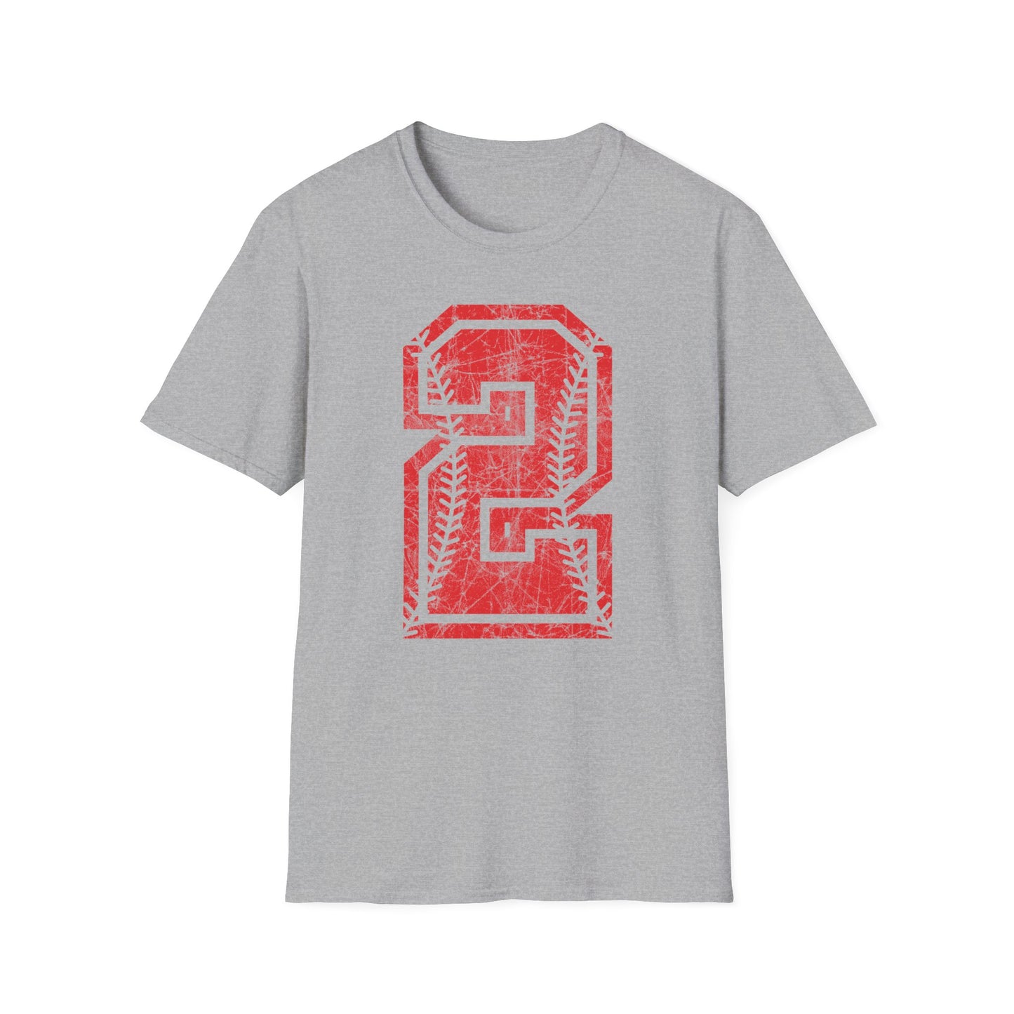 PERSONALIZED - Braves Baseball Distressed Number Unisex Softstyle T-Shirt