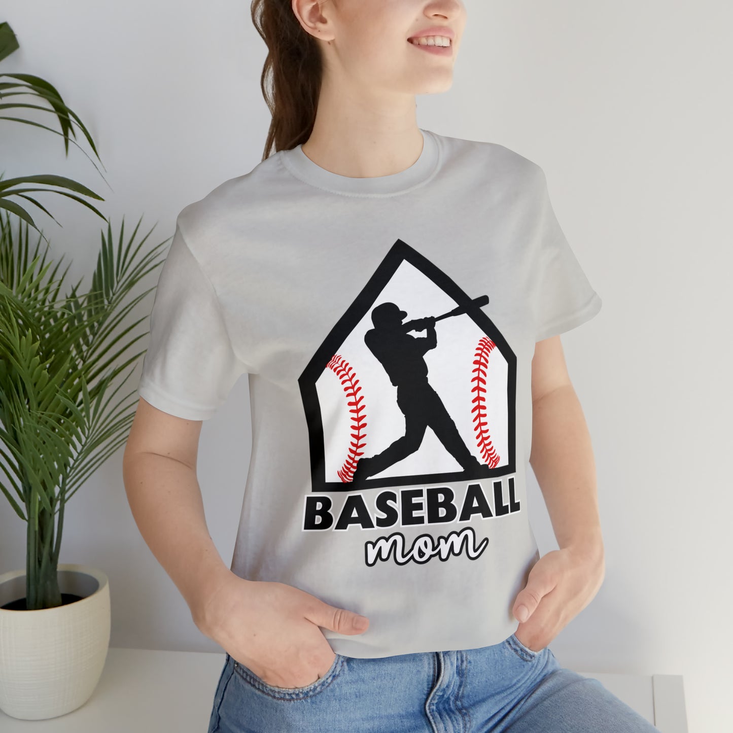 Baseball Mom with base Short Sleeve Tee
