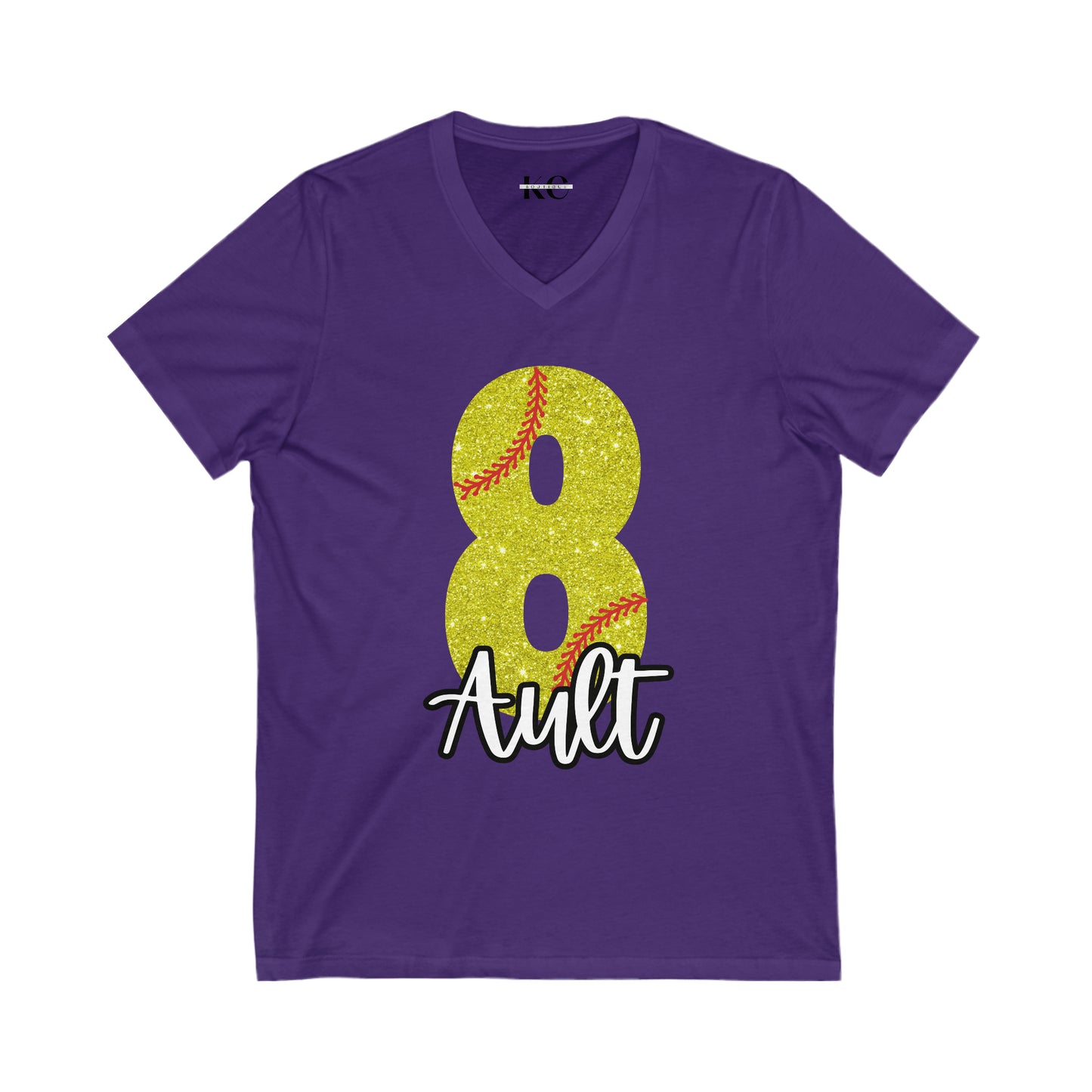 PERSONALIZED - Softball Name/Number V-Neck Short Sleeve Tee