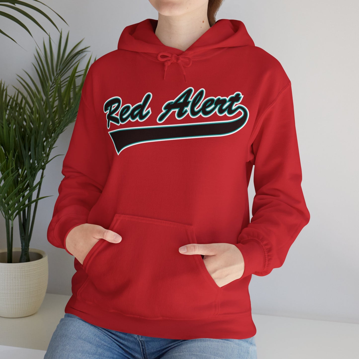 Red Alert Swoosh Unisex Heavy Blend™ Hooded Sweatshirt