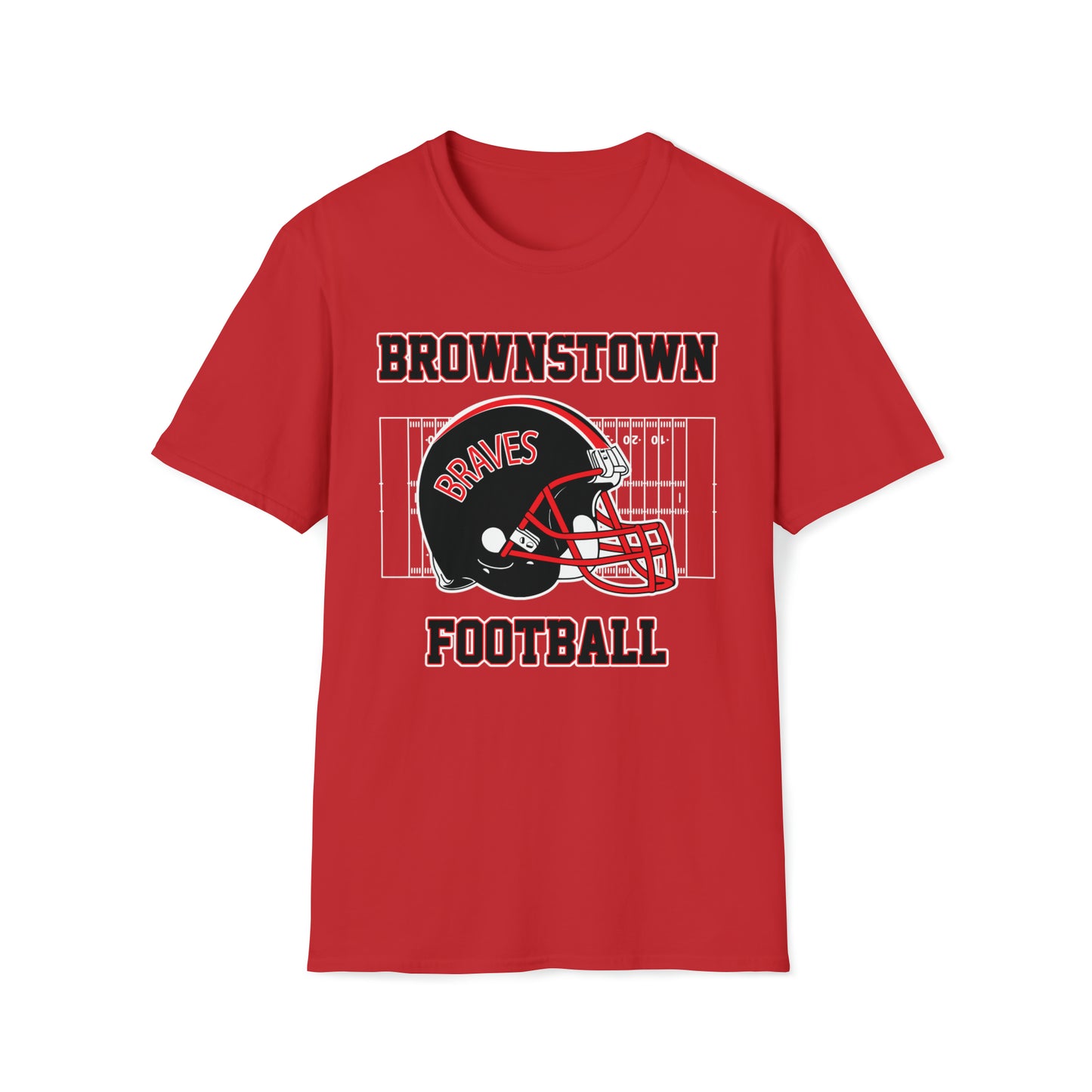 Brownstown Braves Football Softstyle Short Sleeve Tee