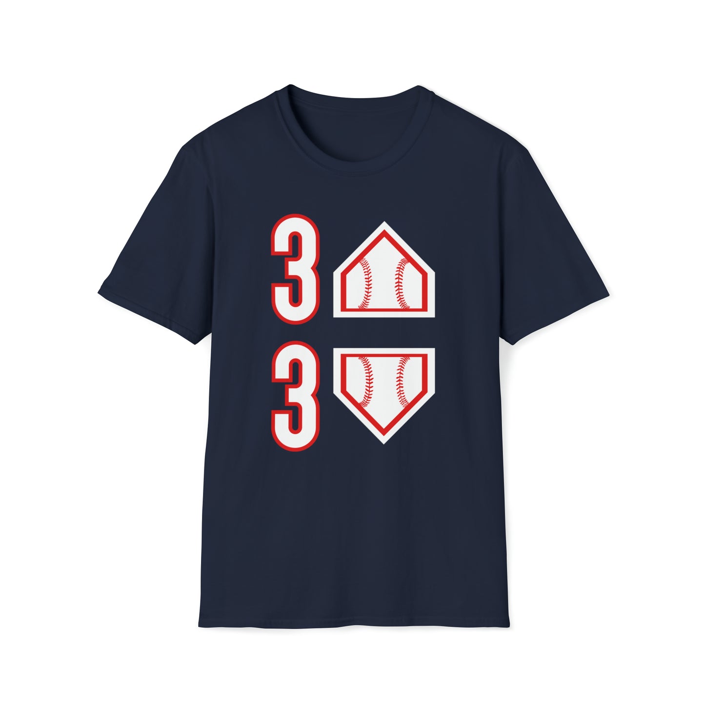 3 Up - 3 Down Baseball Softstyle Short Sleeve Tee