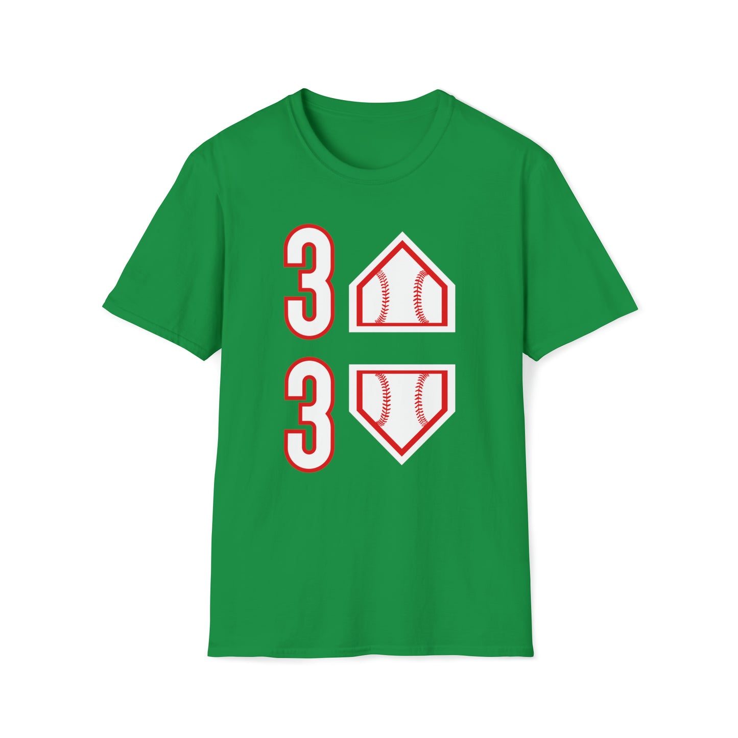 3 Up - 3 Down Baseball Softstyle Short Sleeve Tee