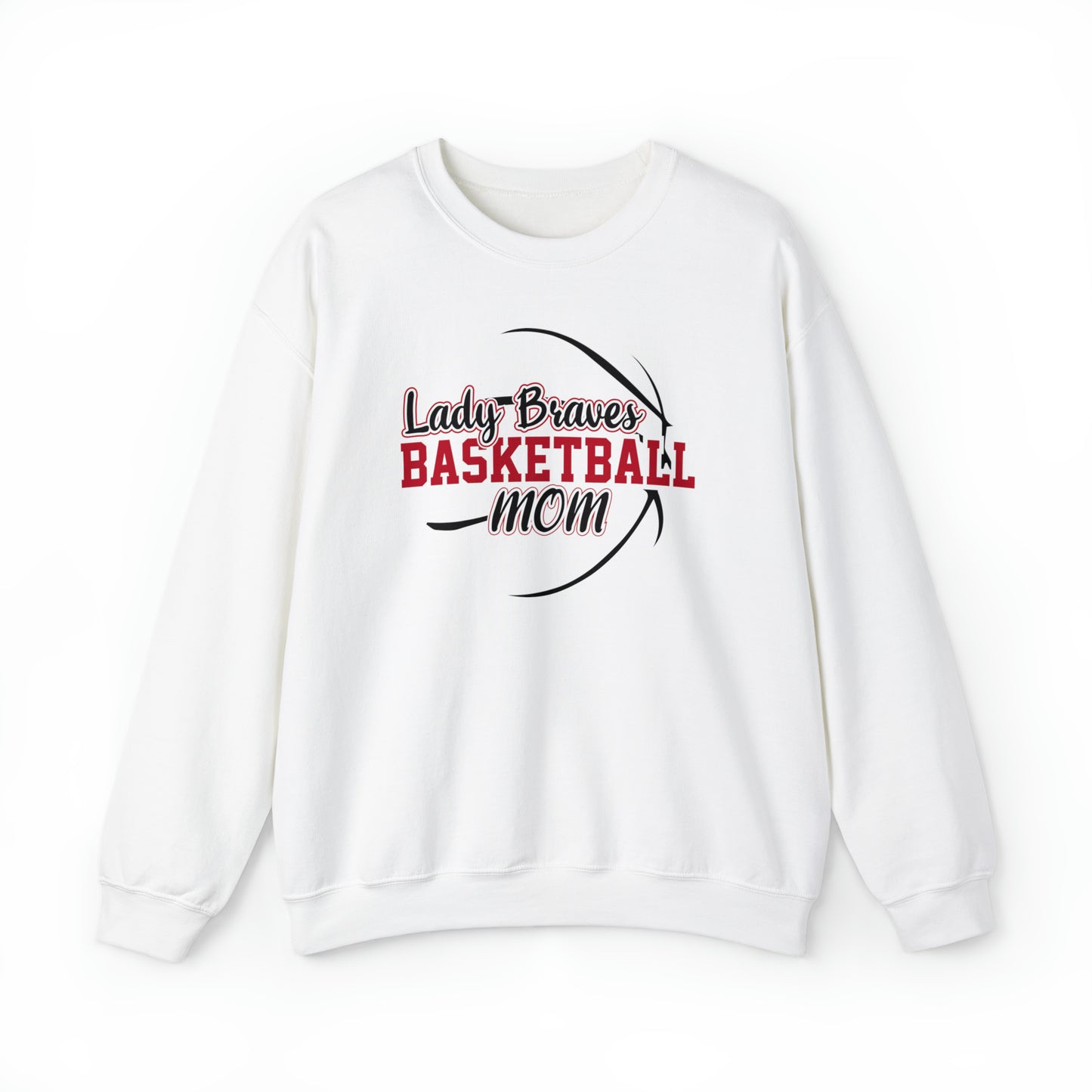 Lady Braves Basketball Mom Unisex Heavy Blend™ Crewneck Sweatshirt