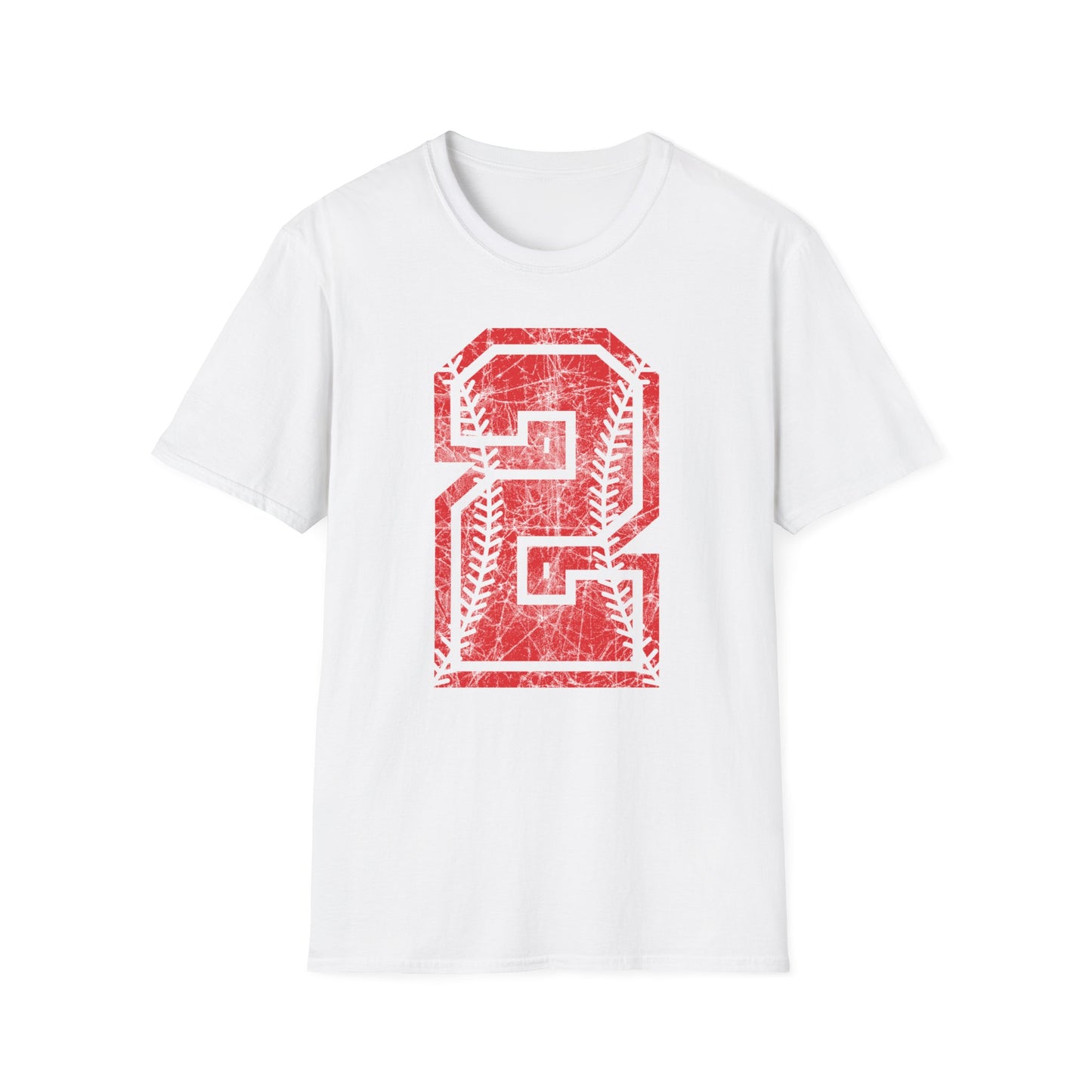 PERSONALIZED - Braves Baseball Distressed Number Unisex Softstyle T-Shirt