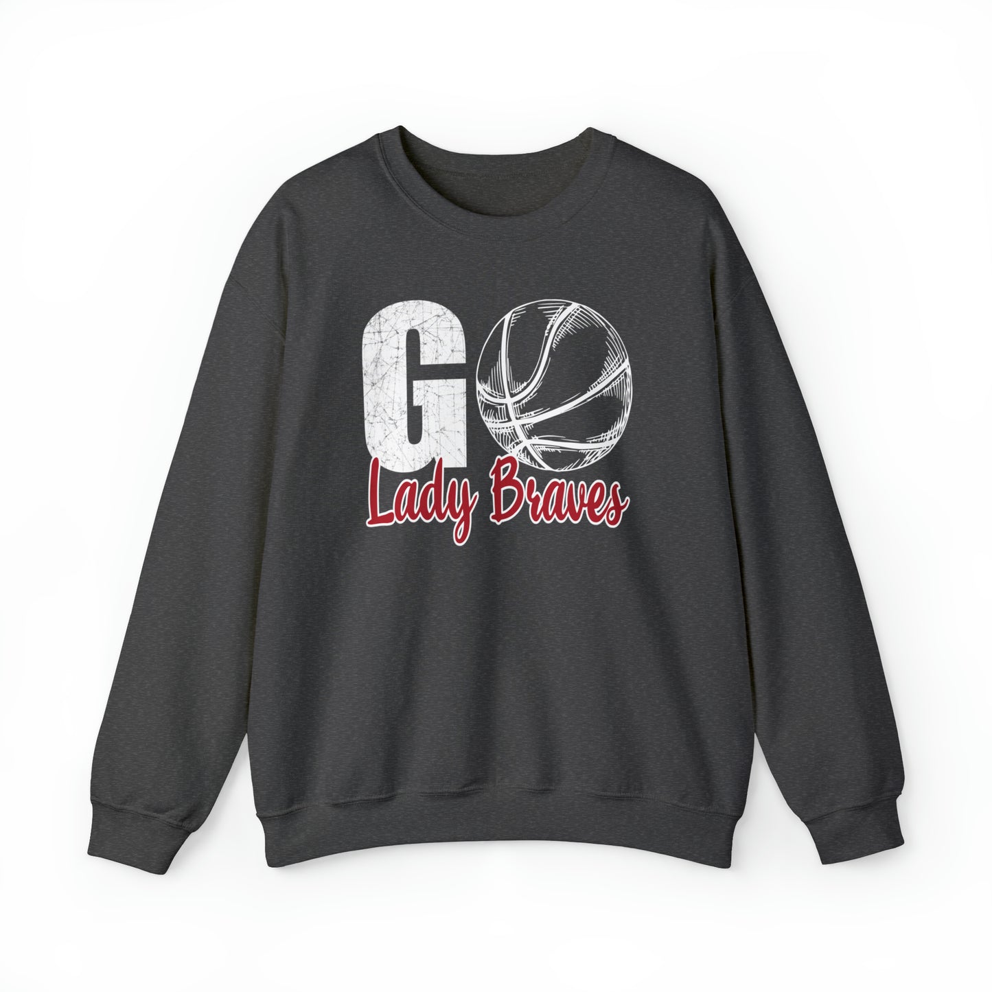 Go Lady Braves Basketball Unisex Heavy Blend™ Crewneck Sweatshirt