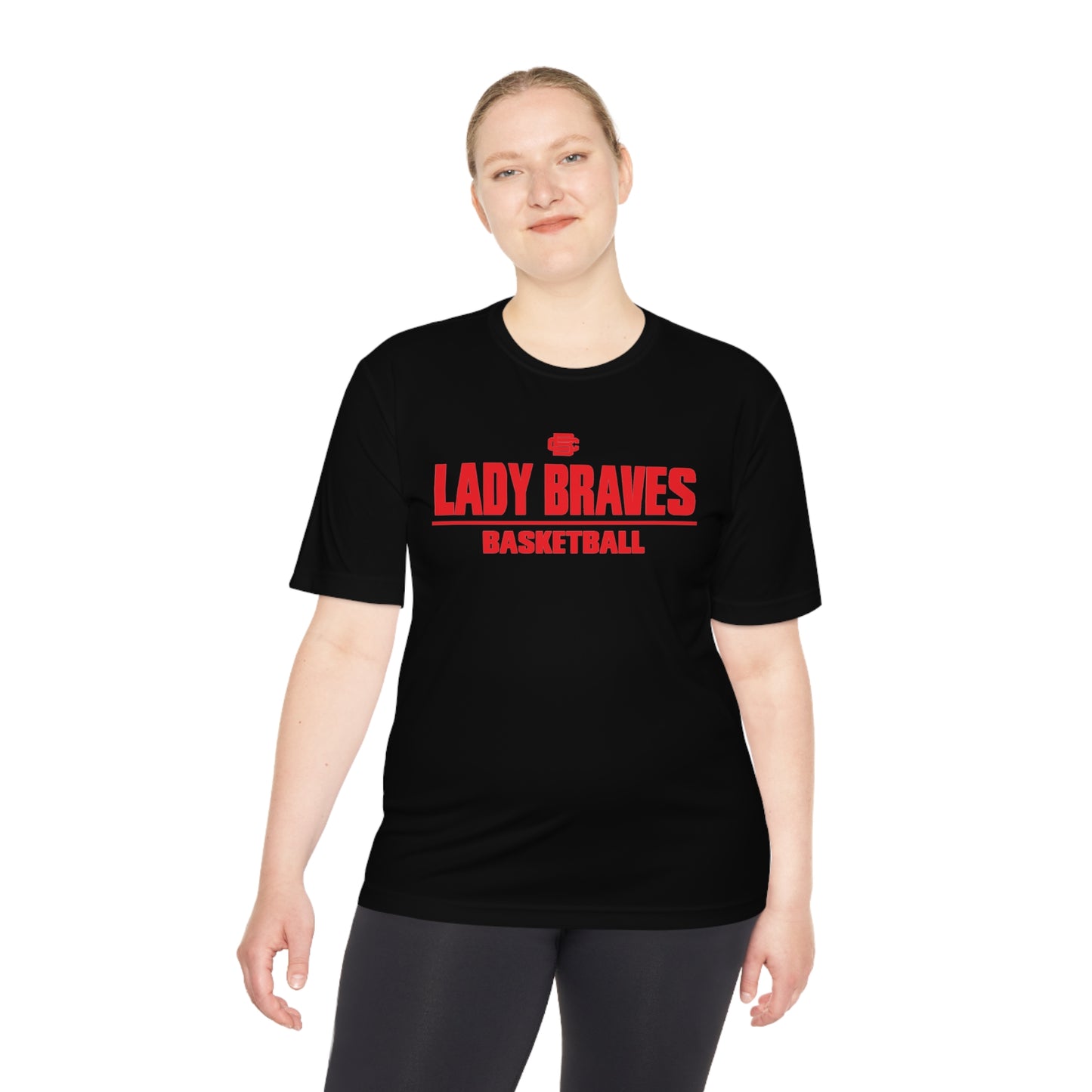 Lady Braves Basketball Moisture Wicking Tee