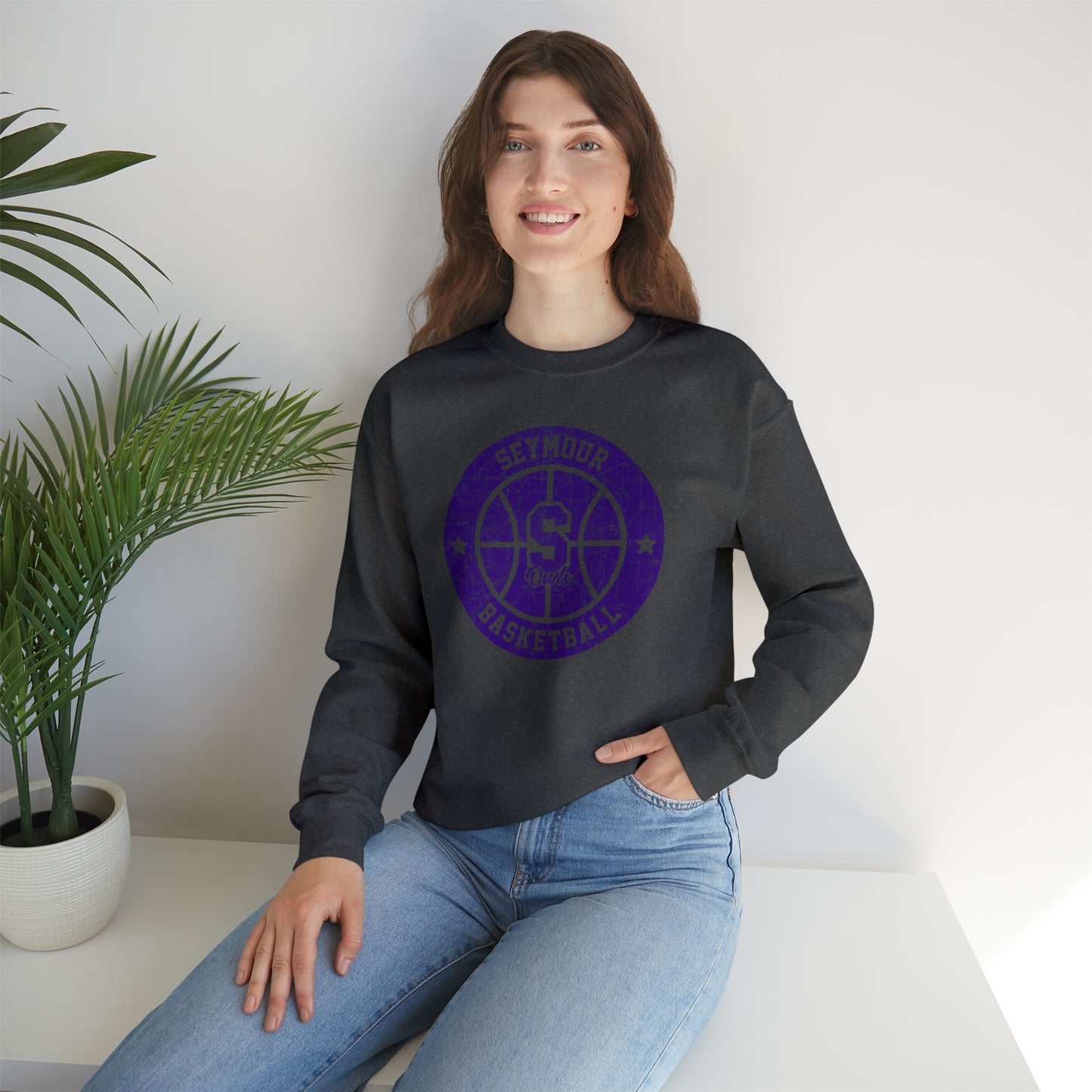 Vintage Seymour Basketball Unisex Heavy Blend™ Crewneck Sweatshirt