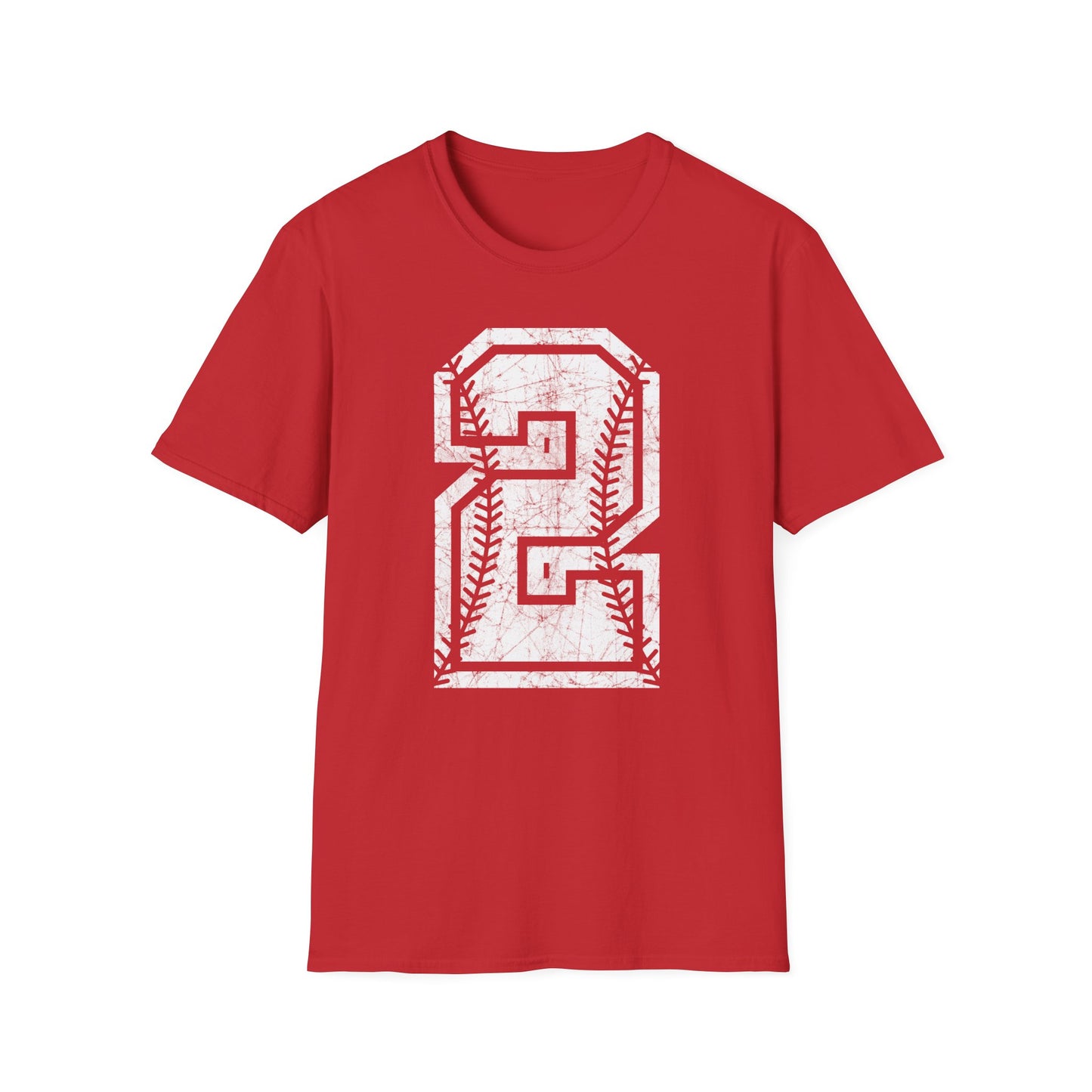 PERSONALIZED - Braves Baseball Distressed Number Unisex Softstyle T-Shirt