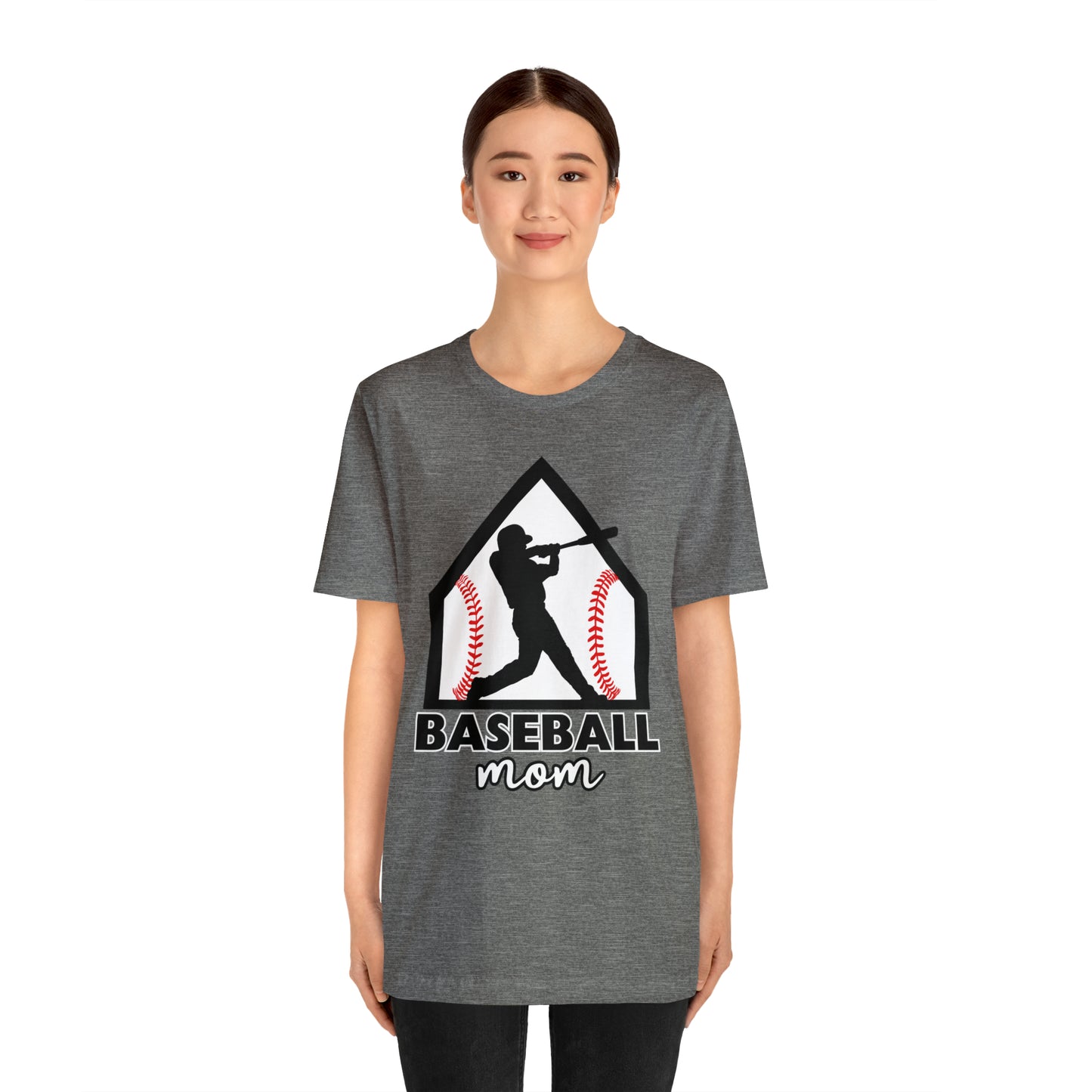 Baseball Mom with base Short Sleeve Tee