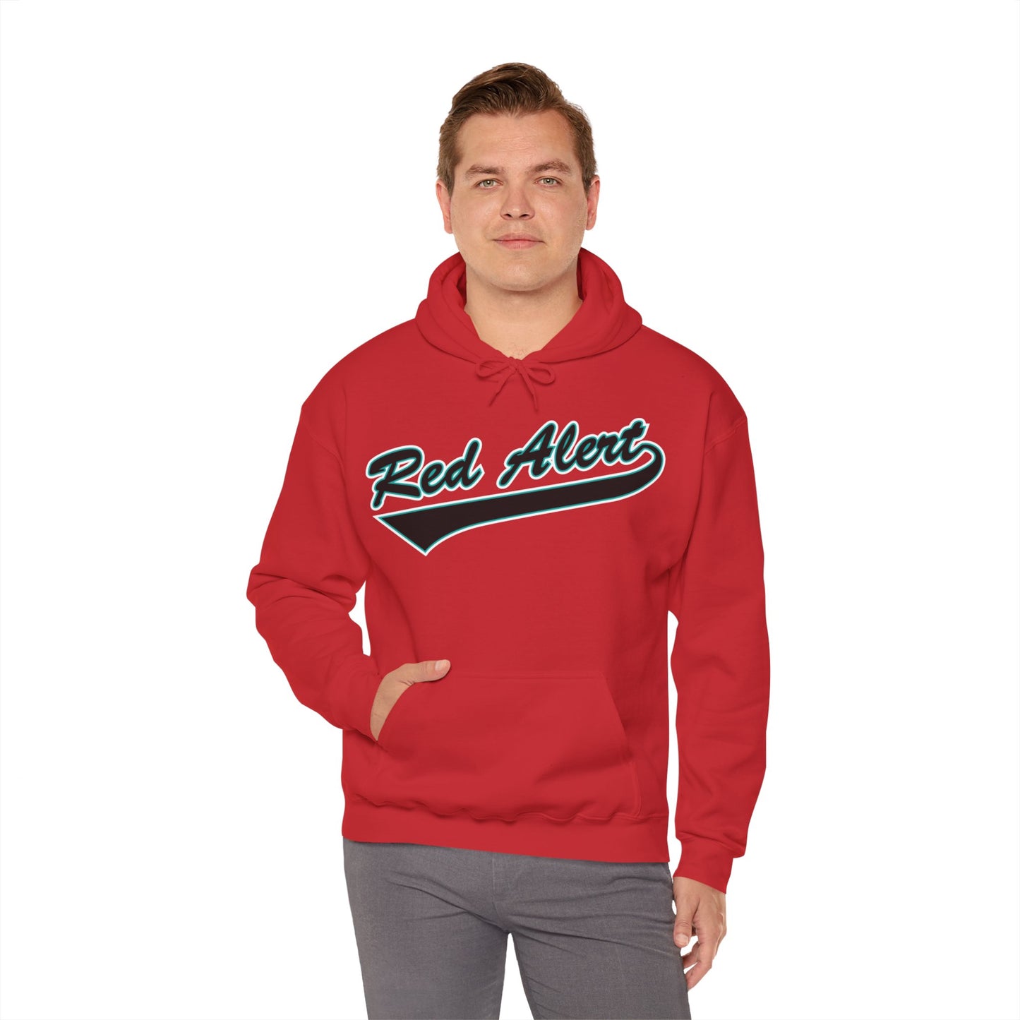 Red Alert Swoosh Unisex Heavy Blend™ Hooded Sweatshirt