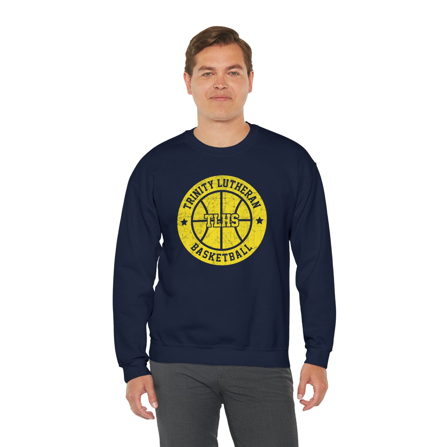 Vintage Trinity Lutheran Basketball Unisex Heavy Blend™ Crewneck Sweatshirt