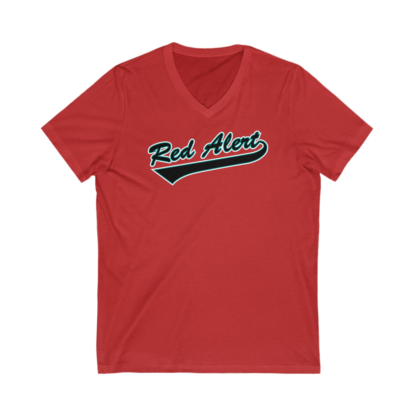 Red Alert Swoosh Unisex Jersey Short Sleeve V-Neck Tee