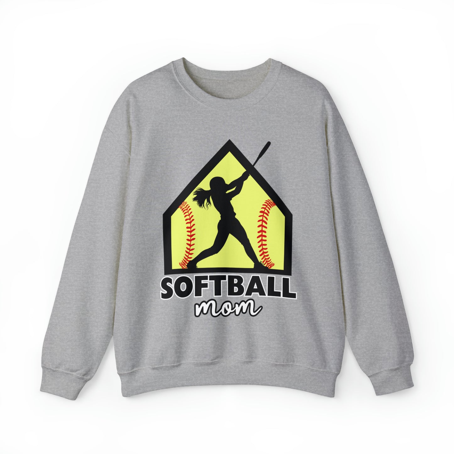 Softball Mom with base Crewneck Sweatshirt