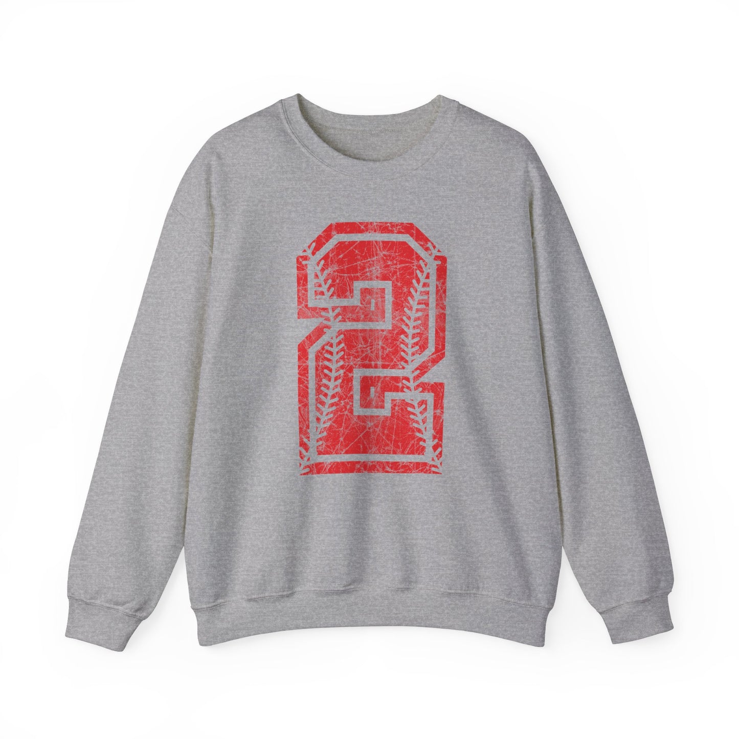 PERSONALIZED - Braves Baseball Distressed Number Unisex Heavy Blend™ Crewneck Sweatshirt