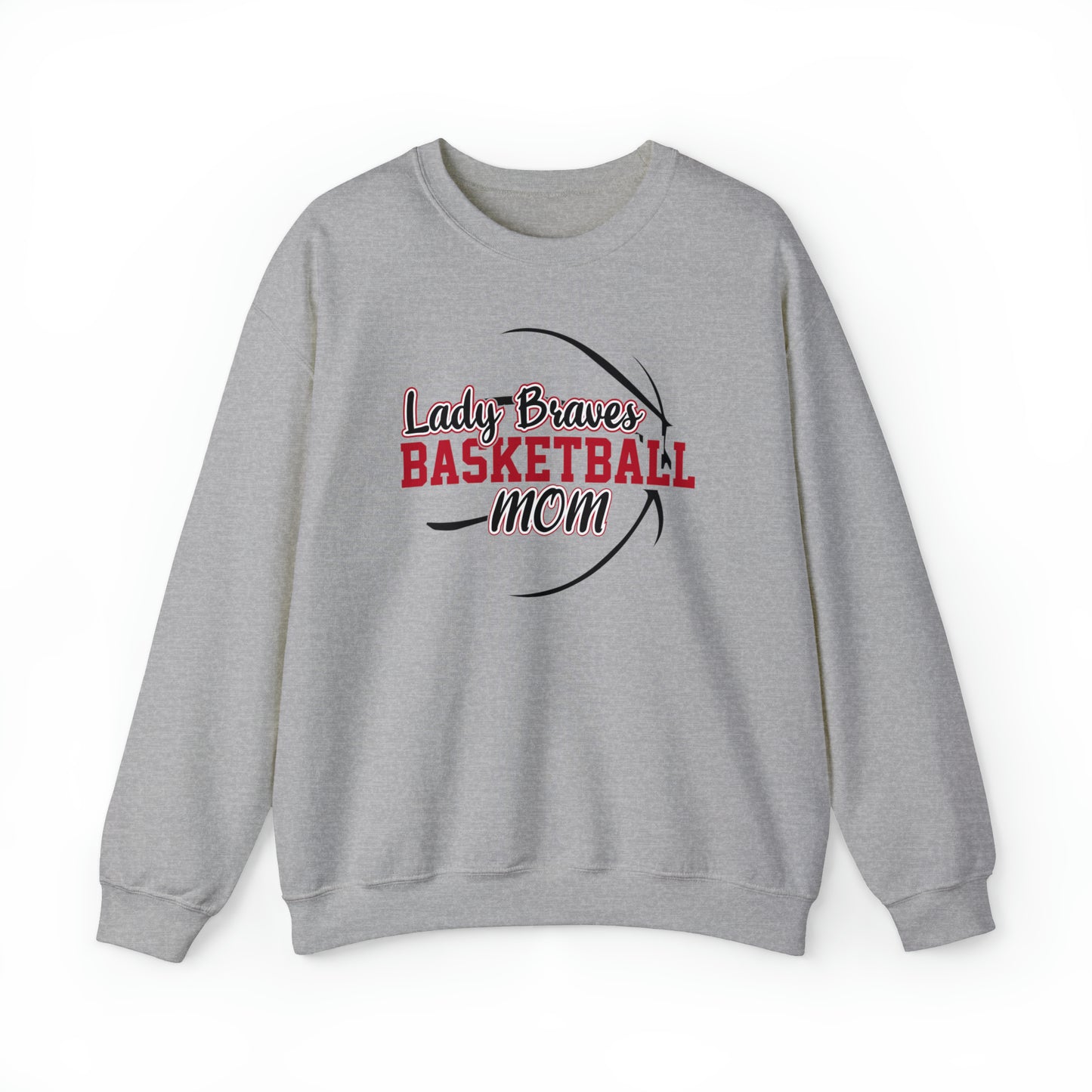 Lady Braves Basketball Mom Unisex Heavy Blend™ Crewneck Sweatshirt