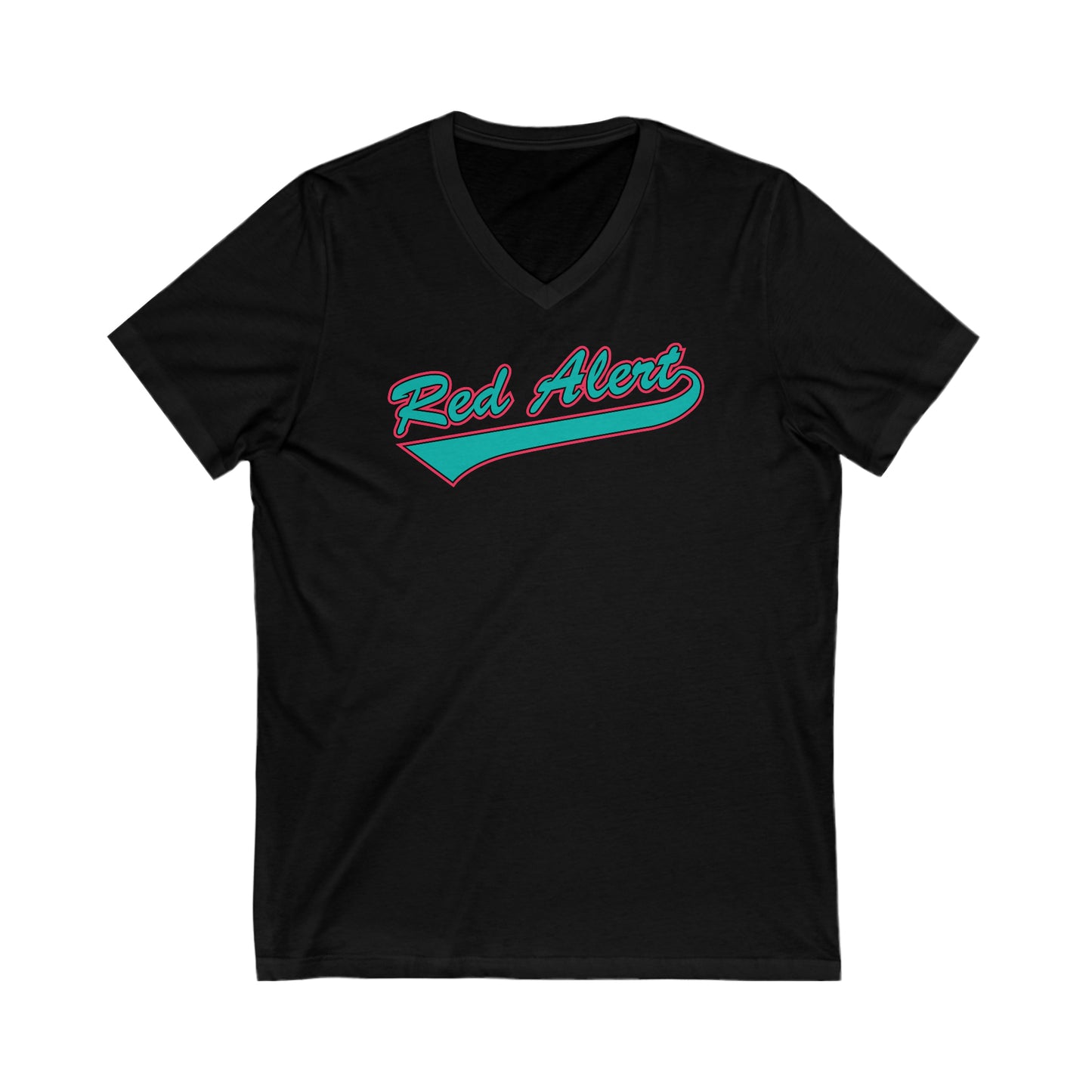 Red Alert Swoosh Unisex Jersey Short Sleeve V-Neck Tee