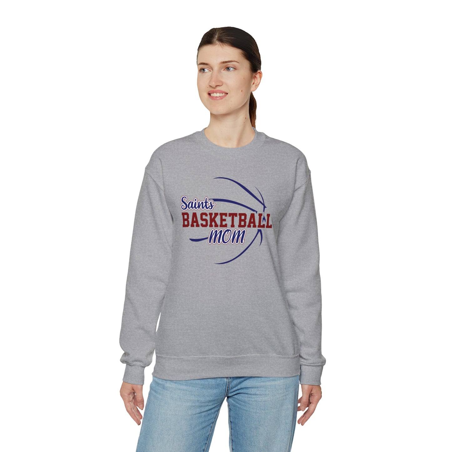 Saints Basketball Mom Unisex Heavy Blend™ Crewneck Sweatshirt