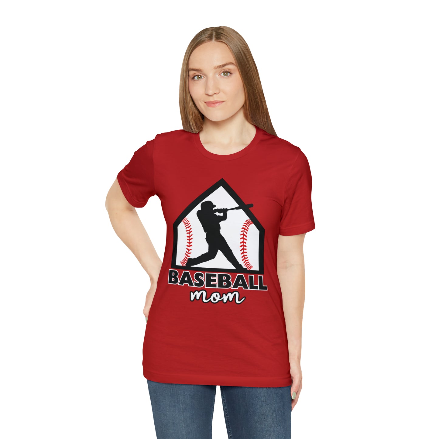 Baseball Mom with base Short Sleeve Tee