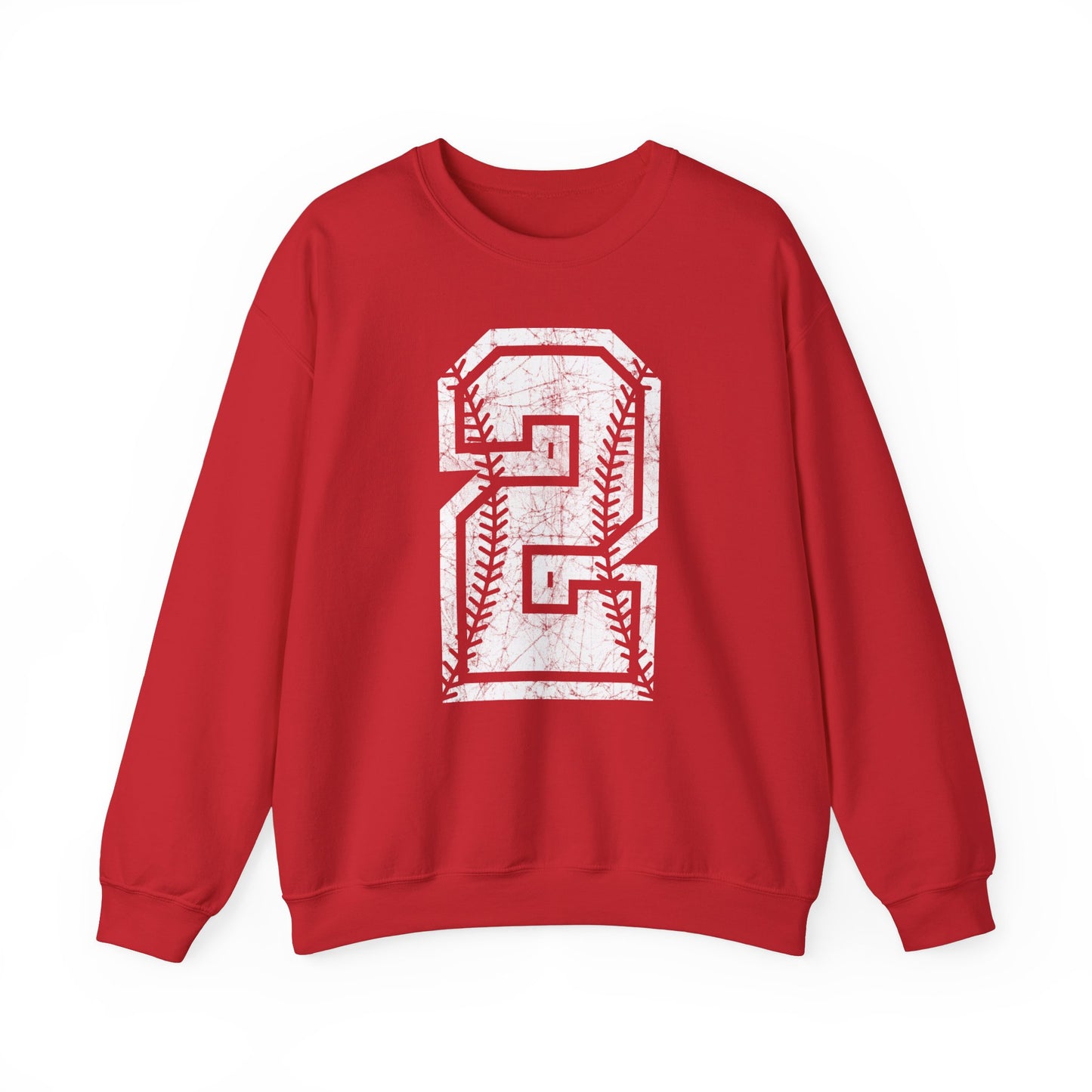 PERSONALIZED - Braves Baseball Distressed Number Unisex Heavy Blend™ Crewneck Sweatshirt